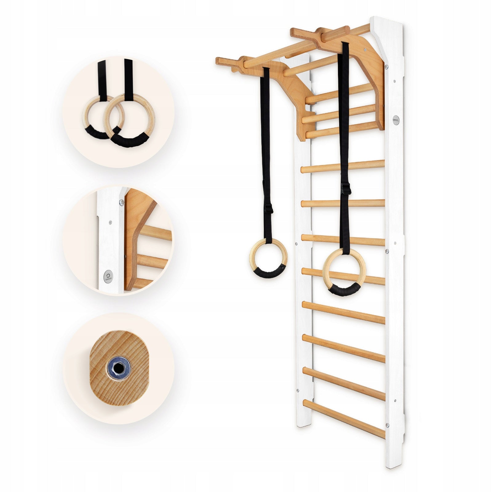 Gymnastic ladder PREMIUM ONMAX Nord 230 cm - White for exercising at home