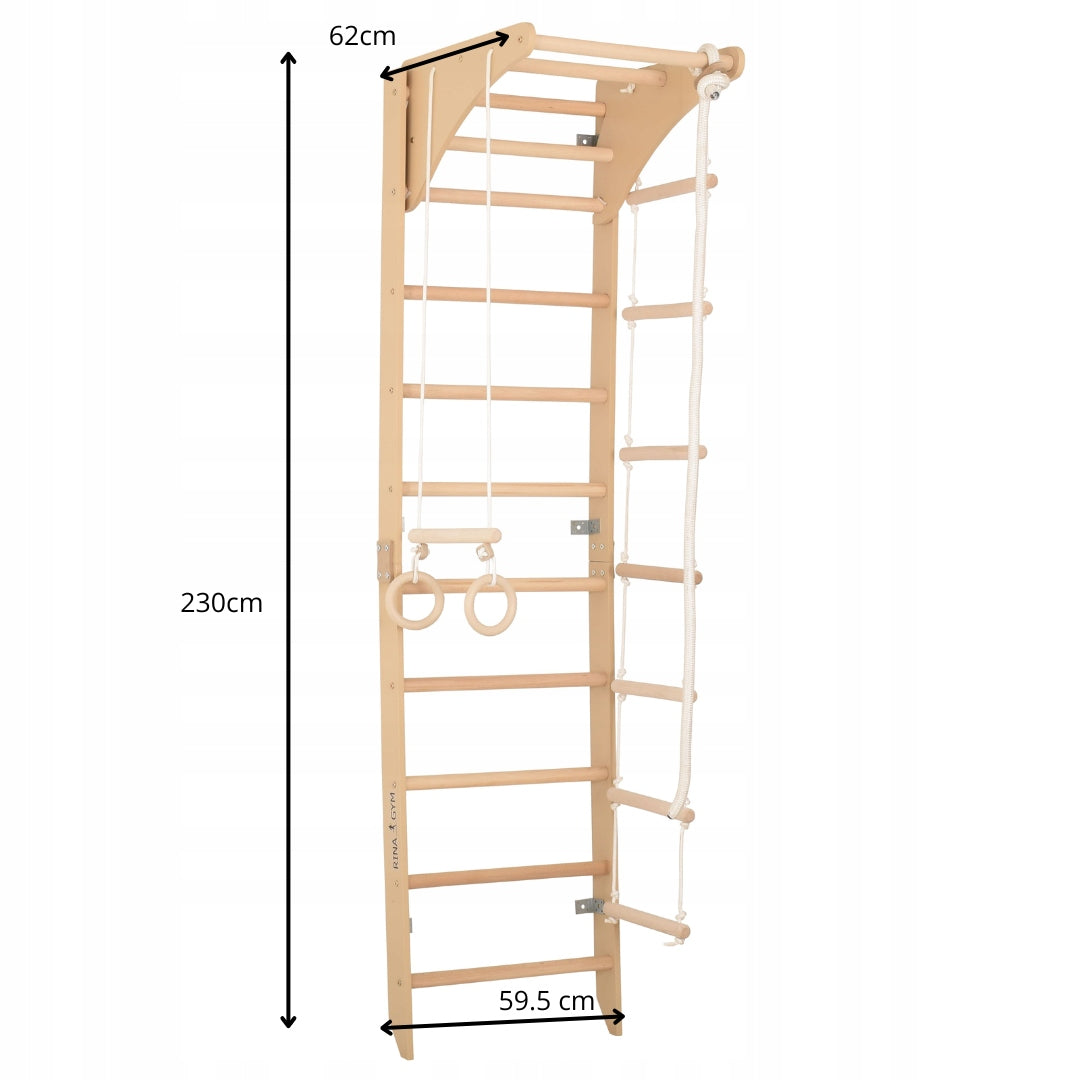Gymnastic ladder SPR C with adjustable bar and rope Manufacturer code RNG SPR C 2 nat