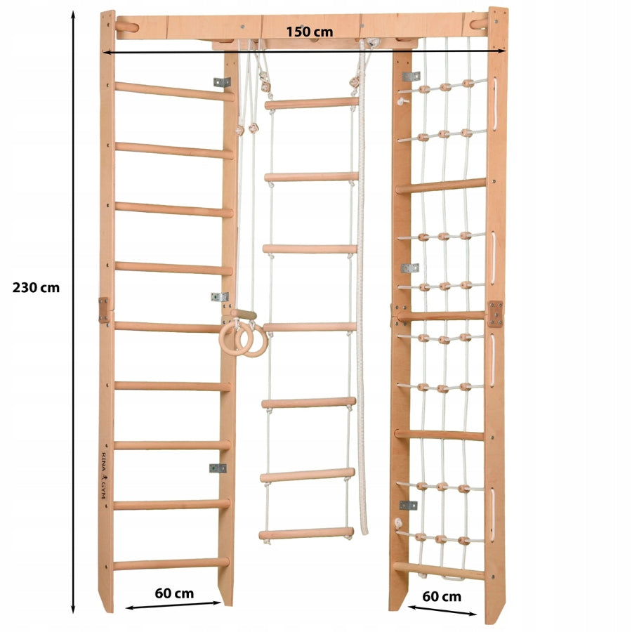 Gymnastic ladder SPR Corner natural 230 cm with net for home Packaging status original