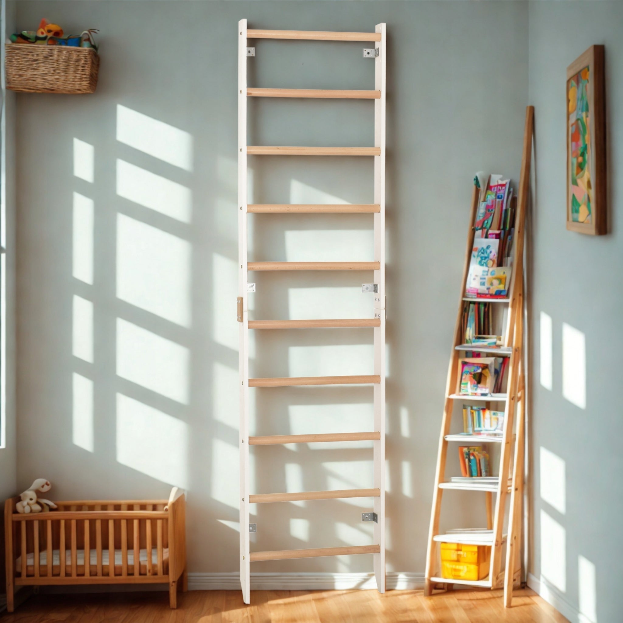 Gymnastic ladder SPR H White wooden 230 cm x 58 cm for home Packaging status original