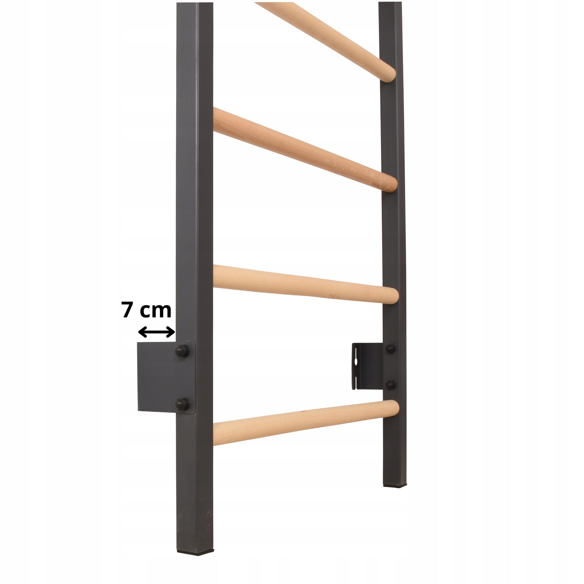 Gymnastic ladder STEEL Graphite – Metal + Wooden rungs Packaging status original