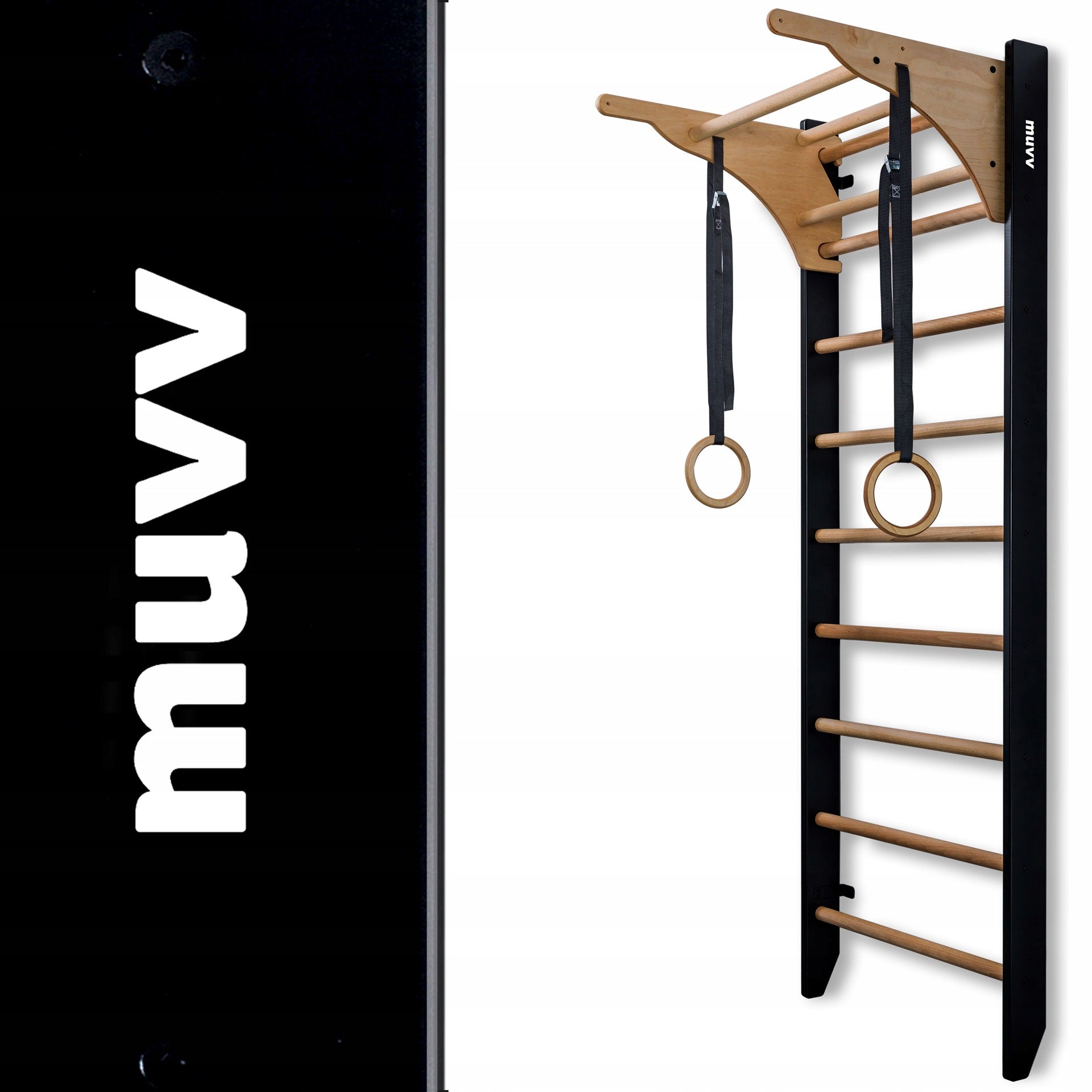 Gymnastic ladder adjustable bar not only for children 220 black MUVV