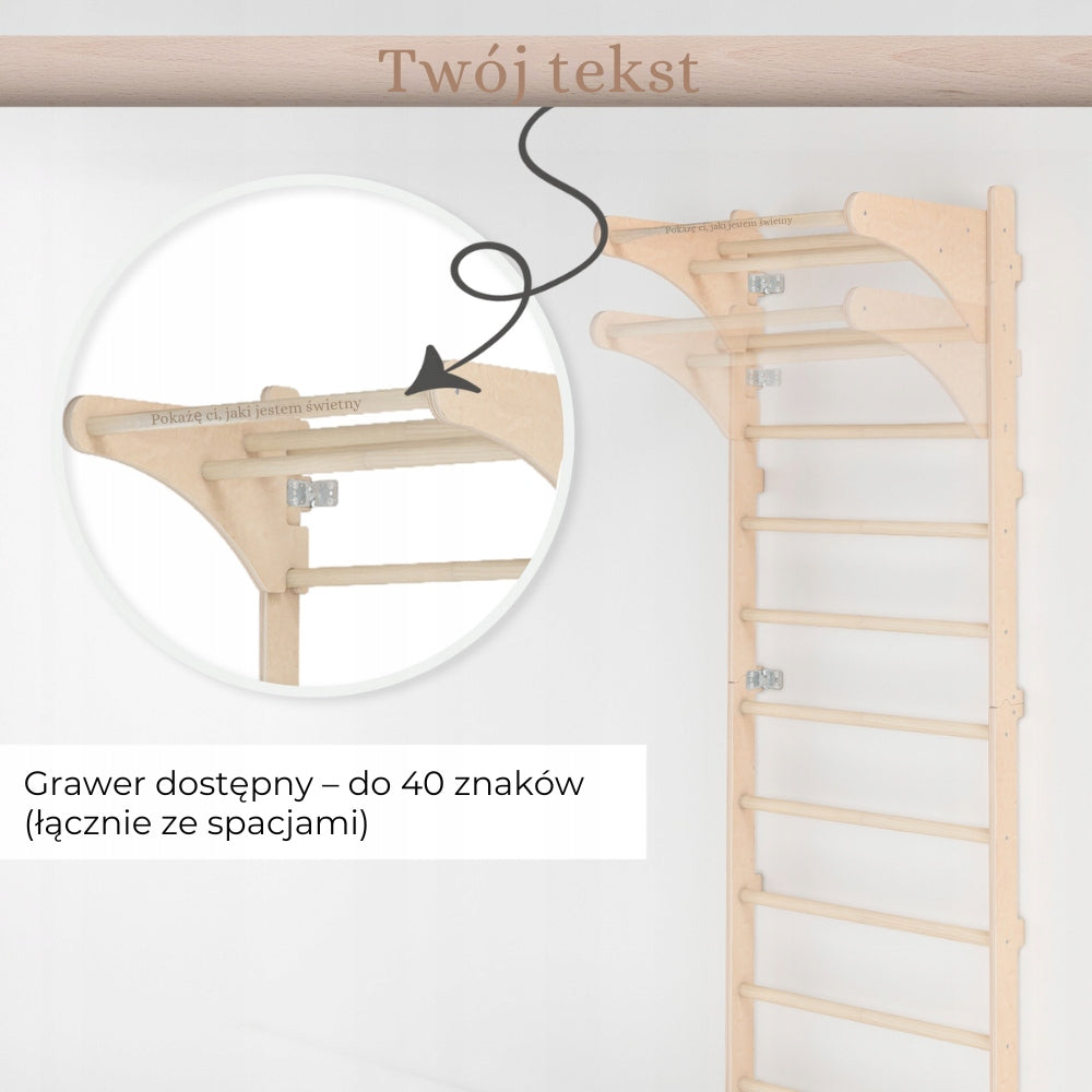 Gymnastic ladder for adults with handle and dips + PERSONALIZATION Manufacturer code DRAB/SC-DOR-SK+D+PER