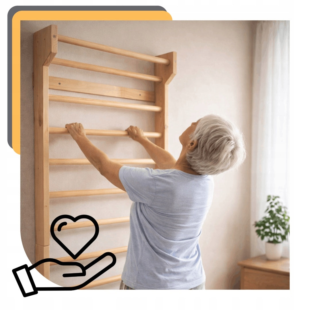 Gymnastic ladder for children rehabilitation 195cm wooden with bar Brand no brand