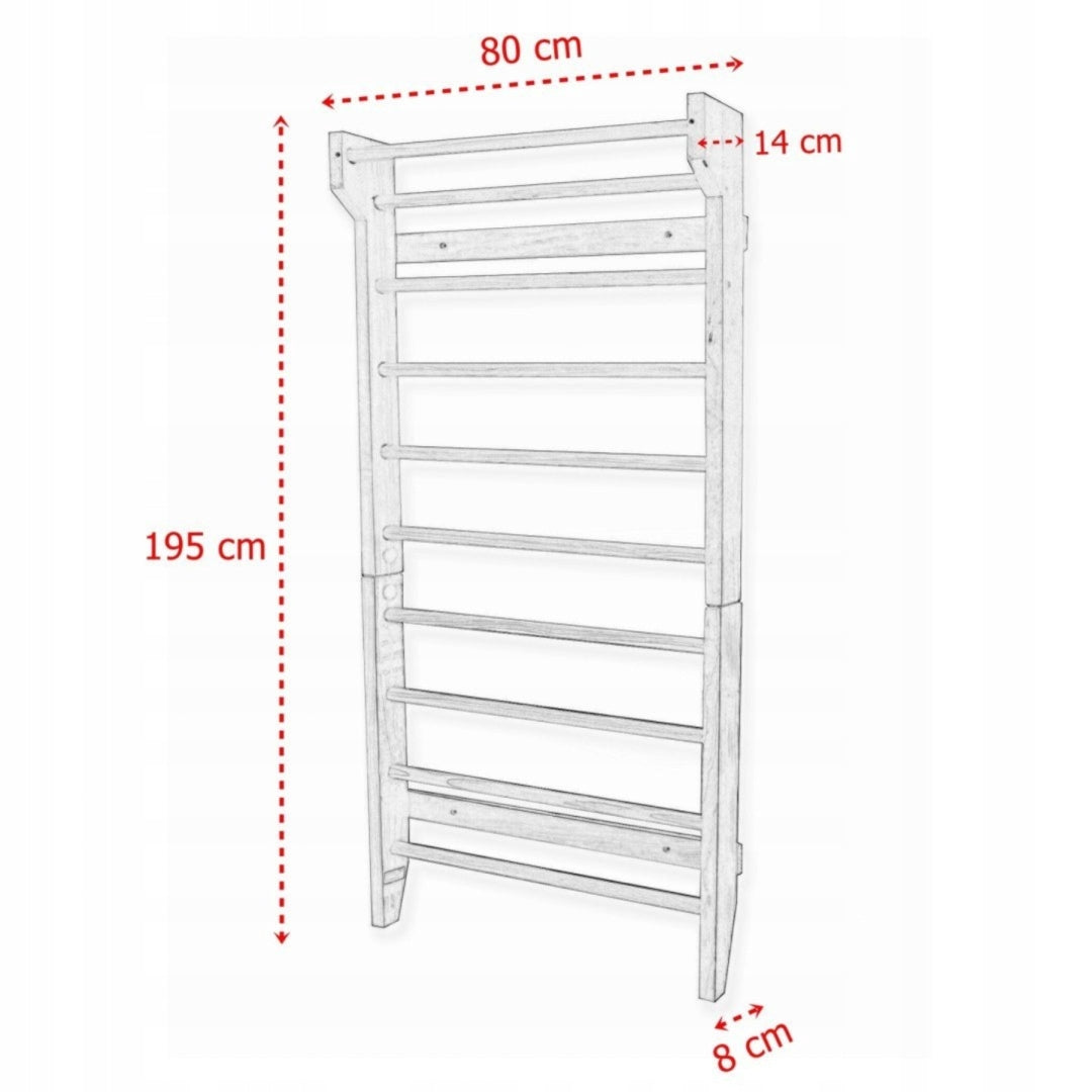 Gymnastic ladder for children rehabilitation 195cm wooden with bar Manufacturer code 5907131813378