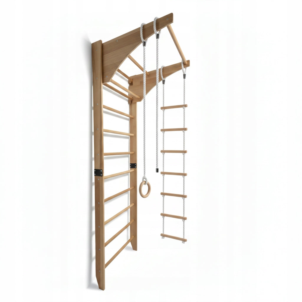 Gymnastic ladder for exercise and rehabilitation with adjustable bar