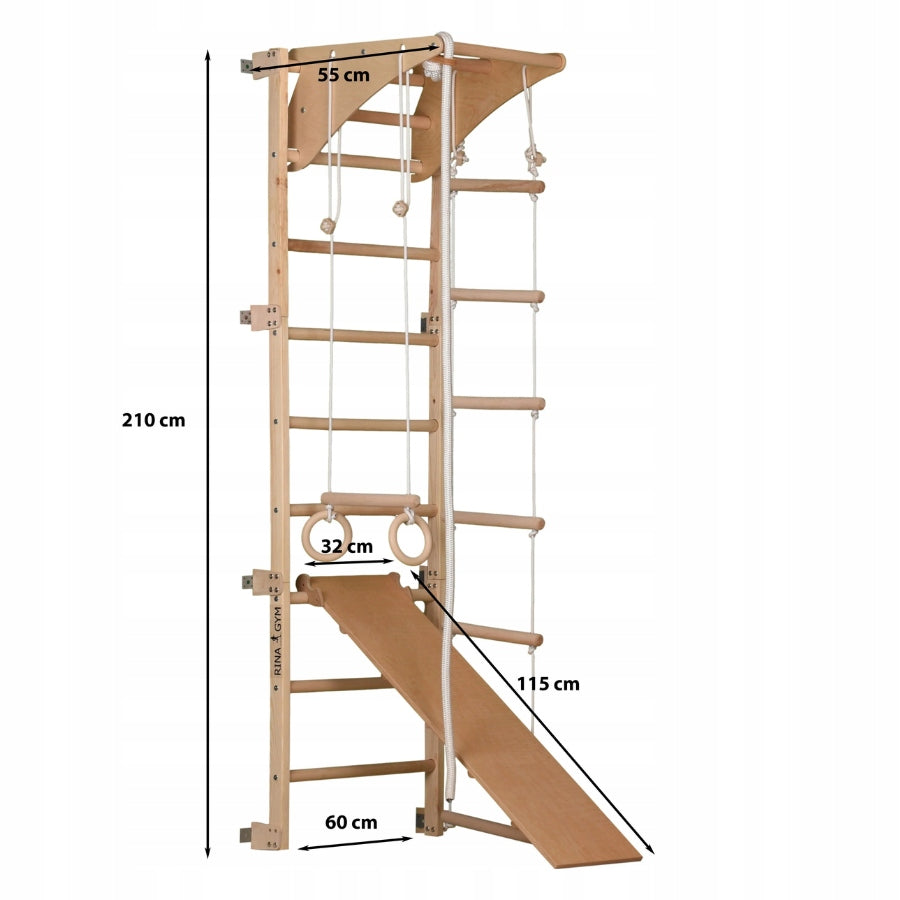 Gymnastic ladder for home with board – sports set made of wood EAN (GTIN) 5907433780392