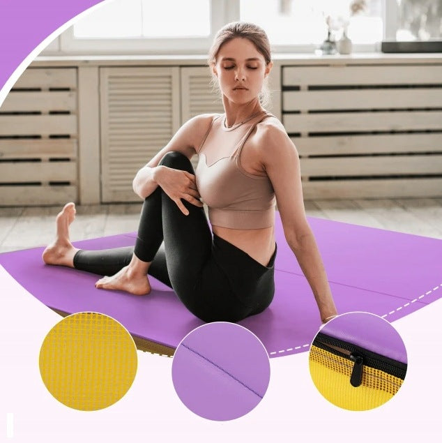 Gymnastic mattress COSTWAY - purple, foldable, non-slip, soft Manufacturer code FH10090PU