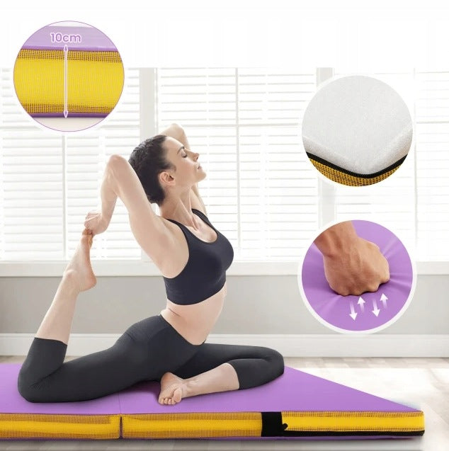 Gymnastic mattress COSTWAY - purple, foldable, non-slip, soft Packaging status original