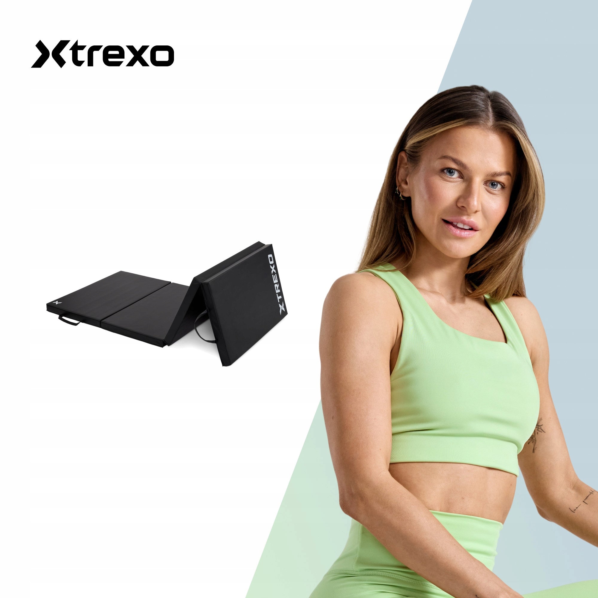 Gymnastic mattress XTREXO folding 195x80x5 cm black COMPACT SOLID Manufacturer code TRX-FLD002-BL