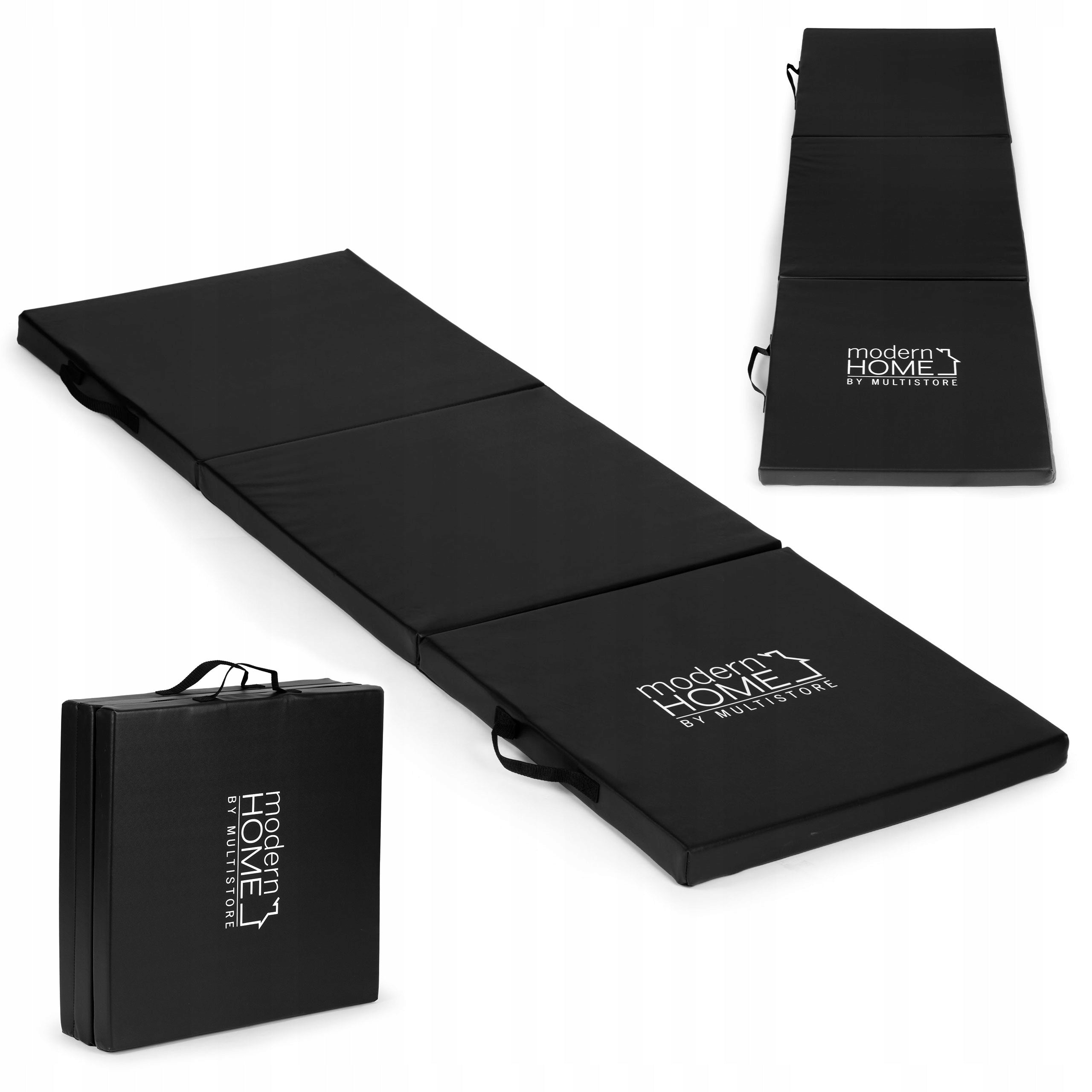 Gymnastic mattress black for fitness exercises 182x60 cm