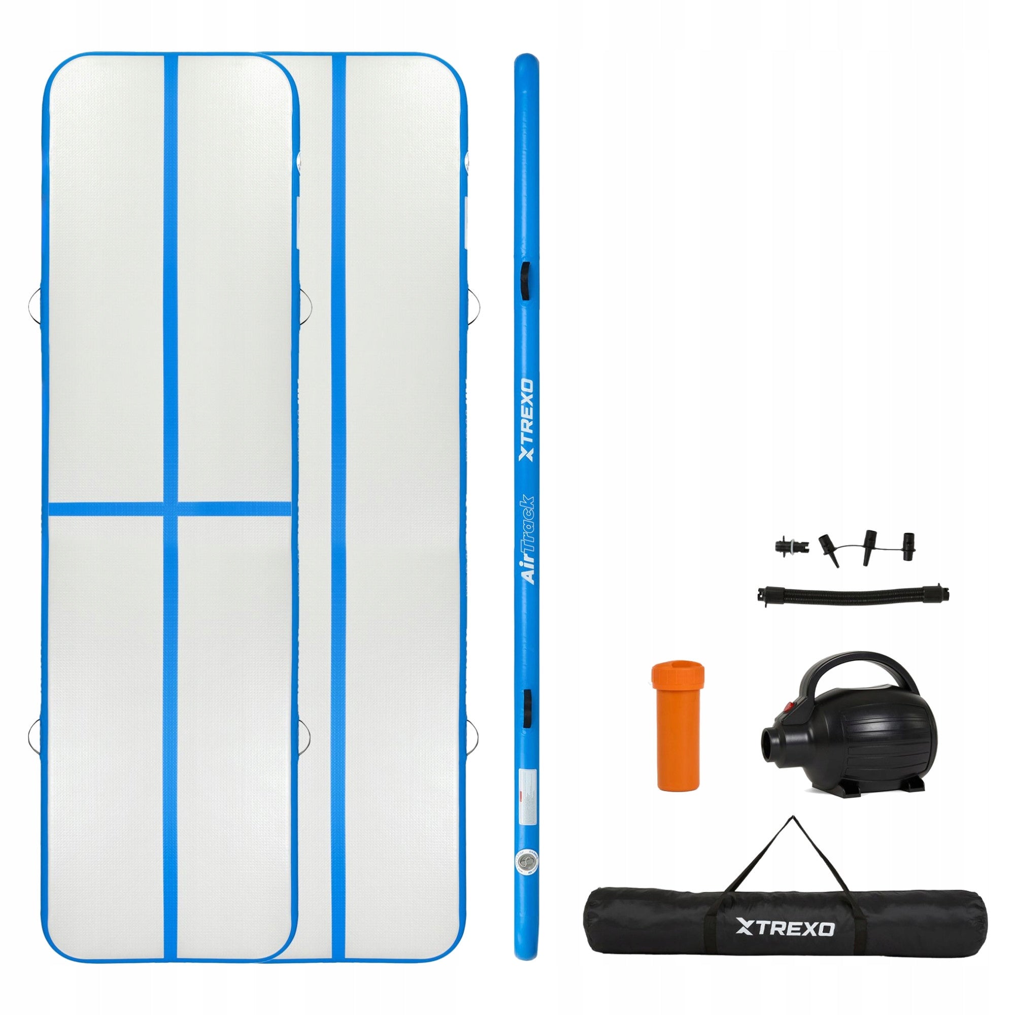 Gymnastic path TREXO 400 x 10 cm white OS WITH PUMP FOR ACROBATICS