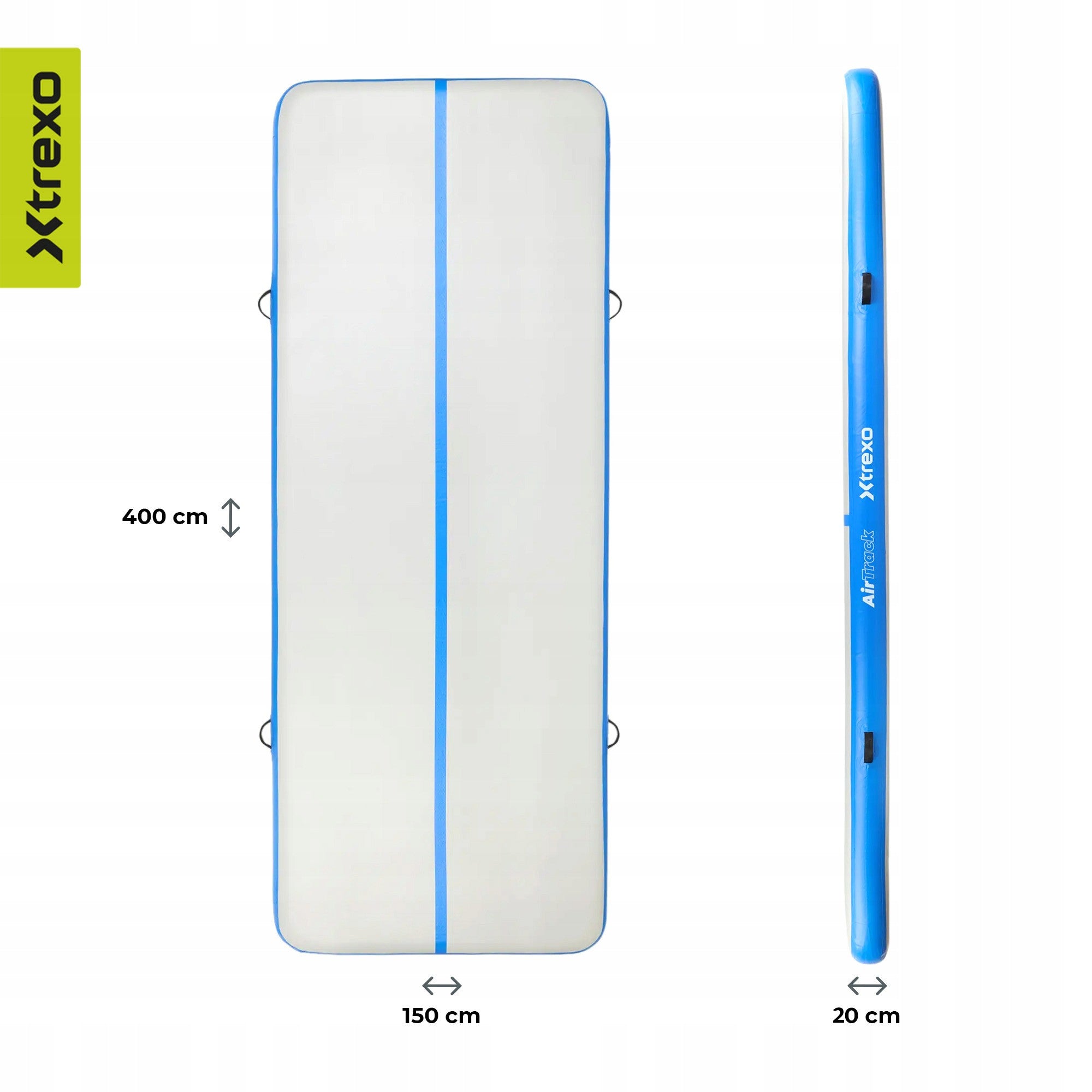 Gymnastic path XTREXO 400x150x20 cm white FOR GYMNASTICS ACROBATICS Manufacturer code TX0-B4M040-GY