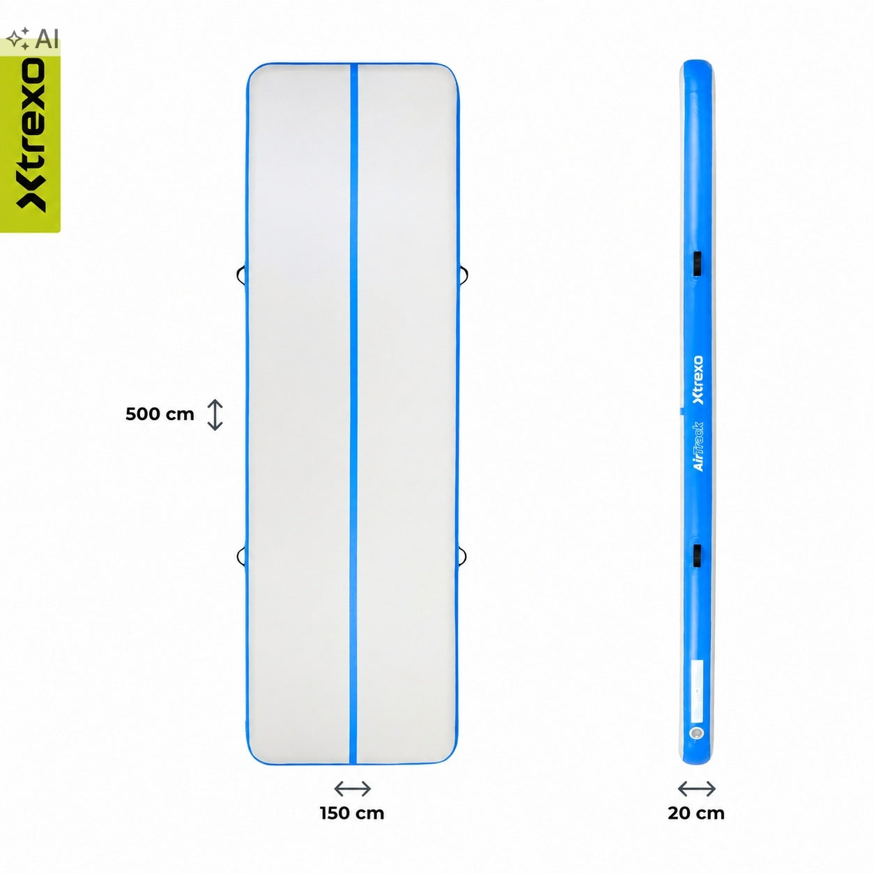 Gymnastic path XTREXO 500x150x20 cm white FOR GYMNASTICS ACROBATICS Manufacturer code TX0-B4M041-GY