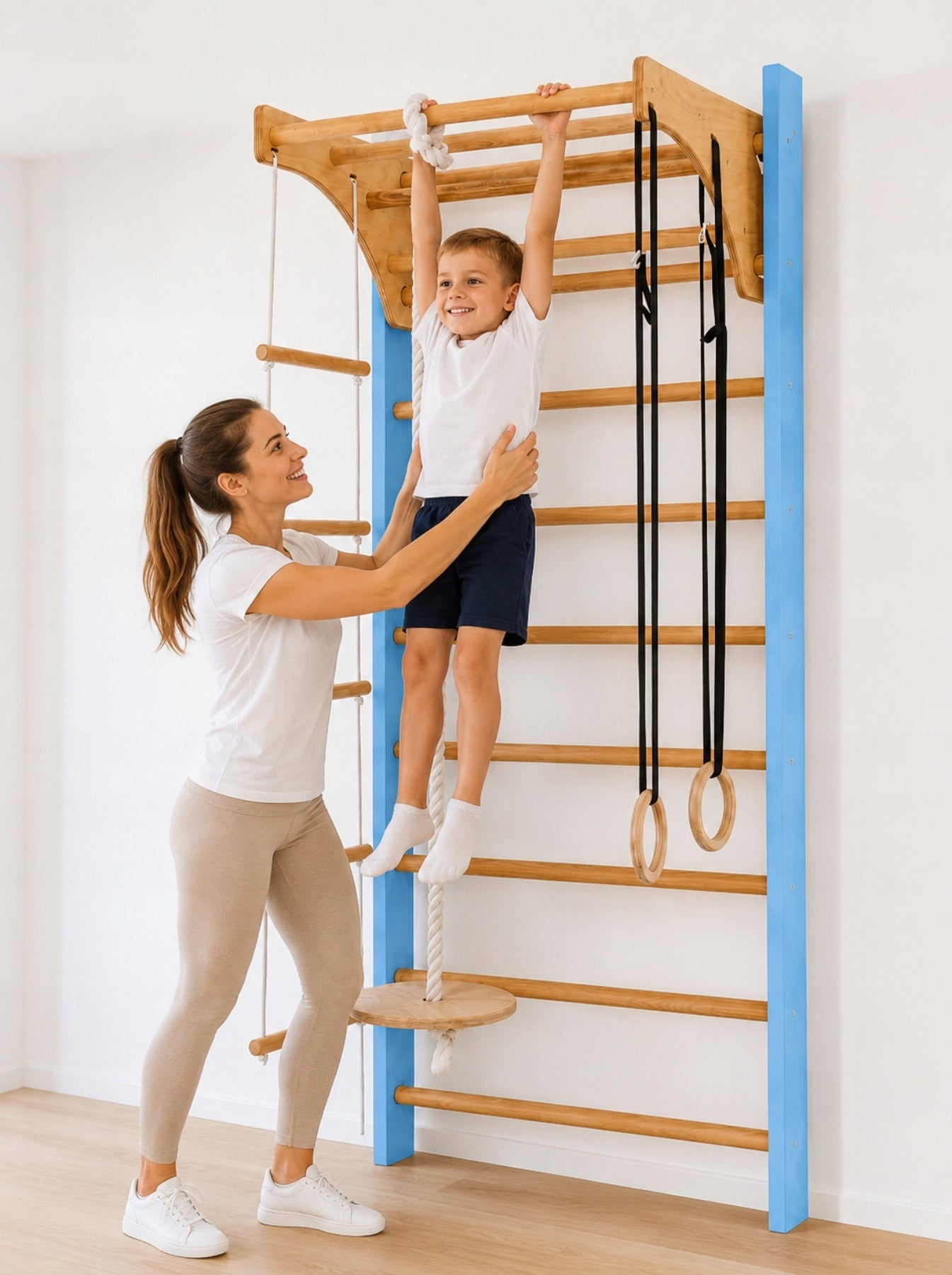 Gymnastics Wall Ladder with Bar for Kids BUK + Accessory Set Manufacturer code PELLTECH-5905982860534