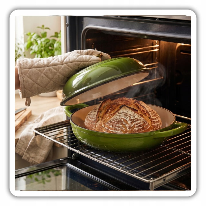 HAGE Bread pot 2 l cast iron enamel 26 cm olive green Packaging status original