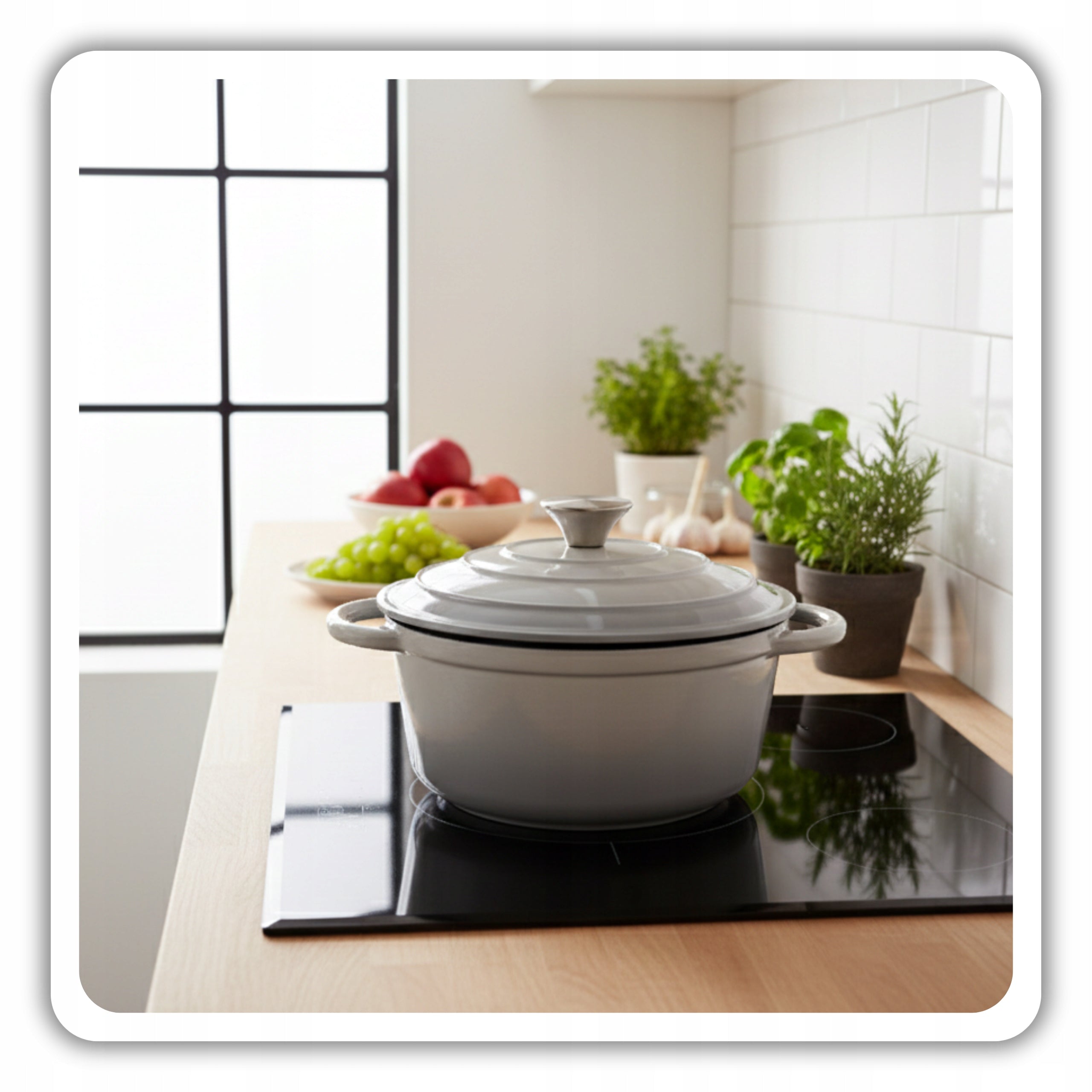 HAGE Enameled cast iron pot 3 l lid 22 cm grey induction oven Brand HAGE