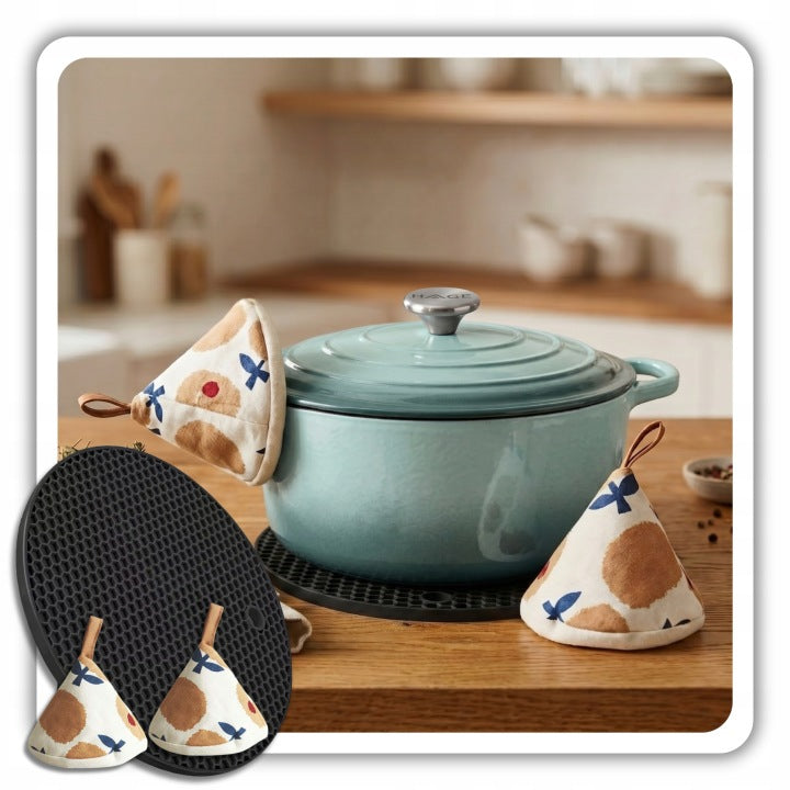 HAGE Enameled cast iron pot 3 l lid 22 cm marine induction oven Brand HAGE