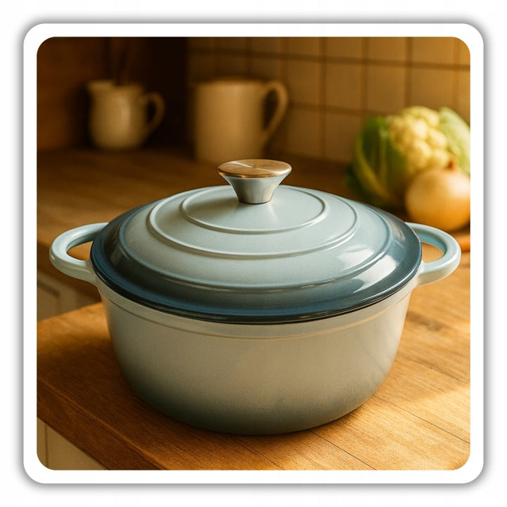 HAGE Enameled cast iron pot 3 l lid 22 cm marine induction oven Manufacturer code DQ22-seasalt