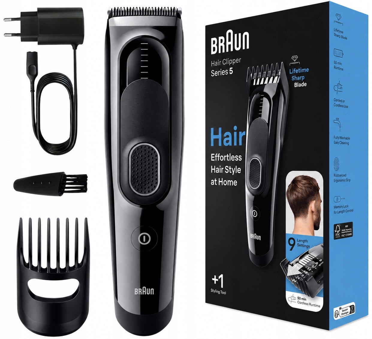 HAIR CLIPPER AND FACIAL HAIR BRAUN HC5310 SET