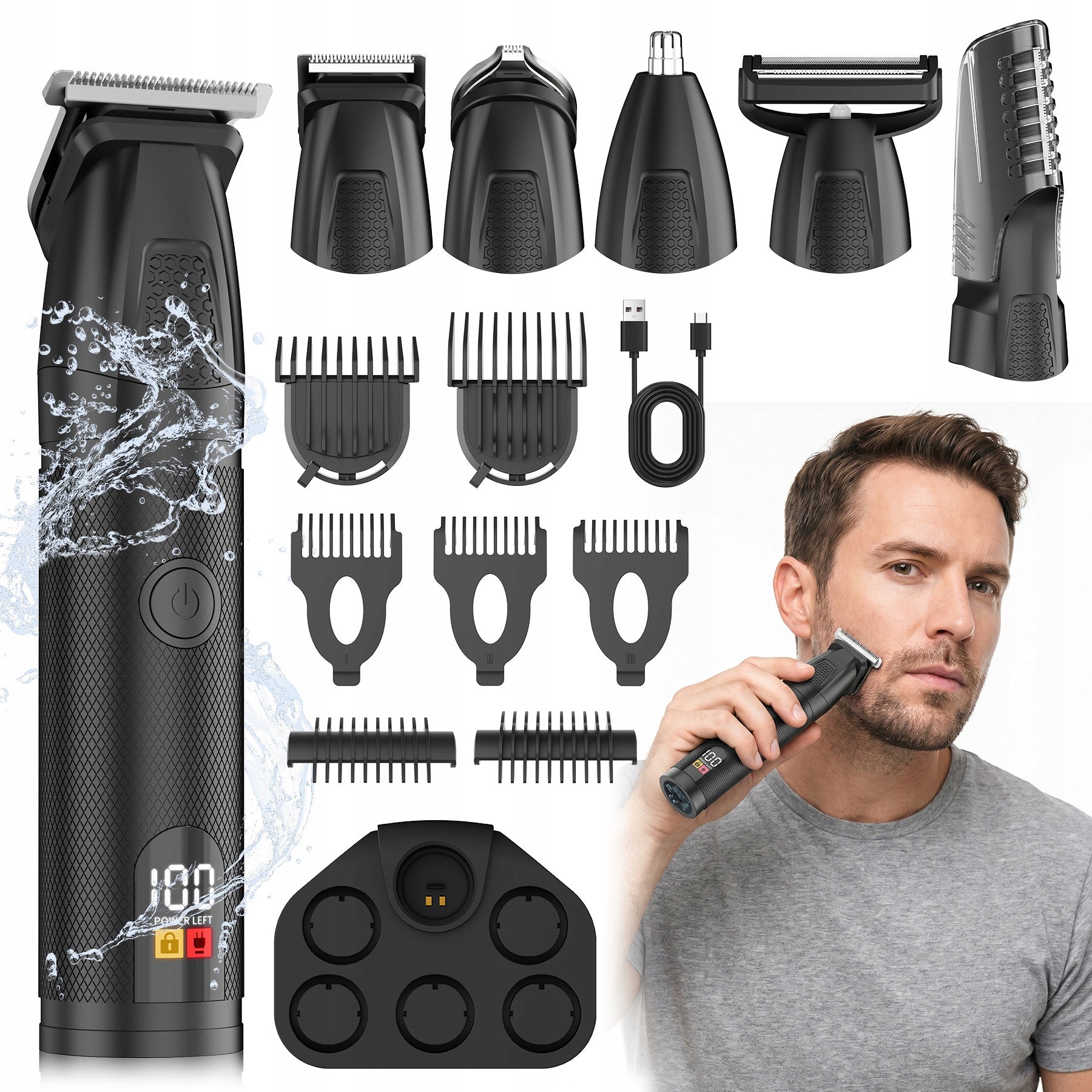 HAIR CLIPPER, BEARD, BODY TRIMMER AND SHAVER 6IN1