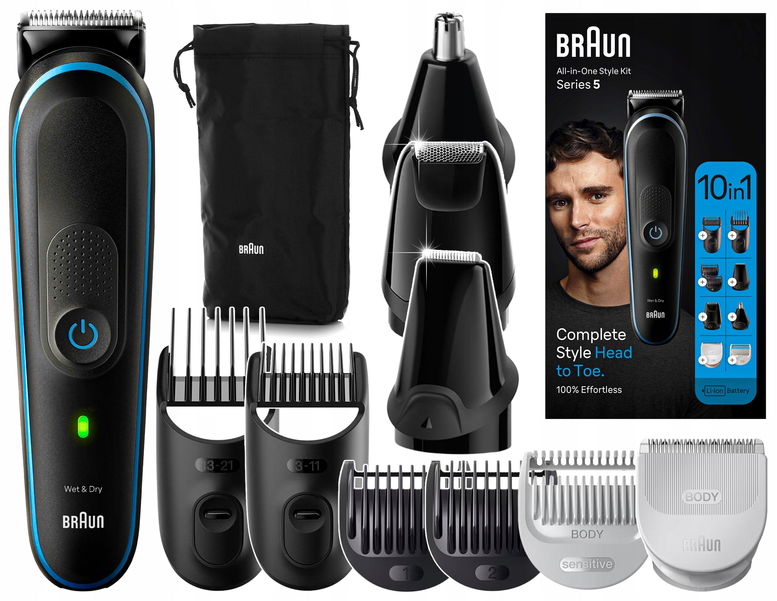 HAIR CLIPPER BEARD TRIMMER EAR SHAVER BRAUN SERIES 5