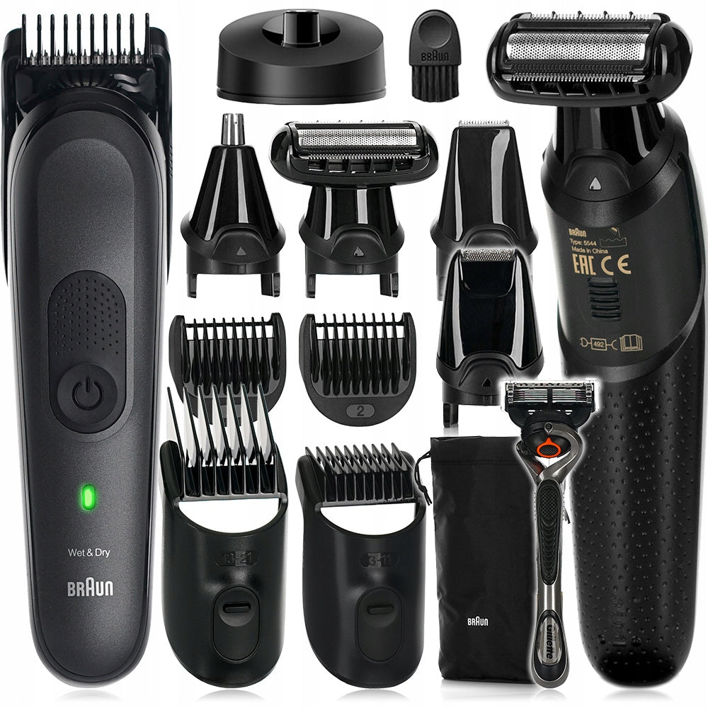 HAIR CLIPPER BEARD TRIMMER NOSE EAR SHAVER BRAUN MGK7WCA-GIGAPACK
