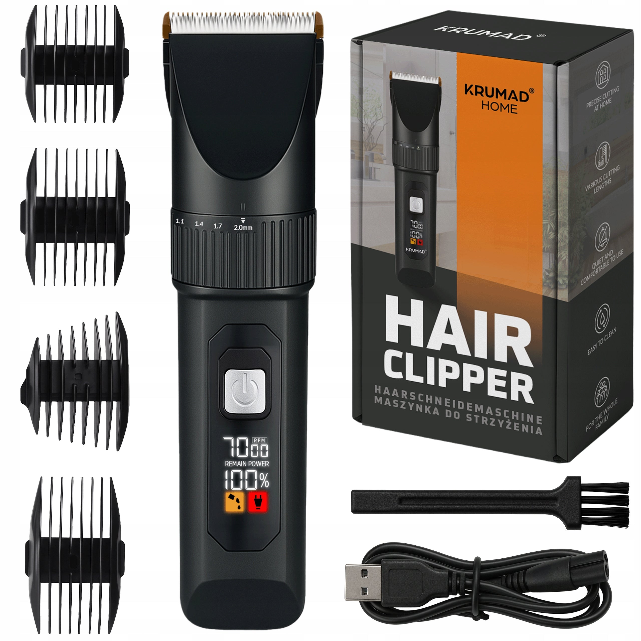 HAIR CLIPPER PROFESSIONAL FOR BEARD CUTTING BODY WIRELESS