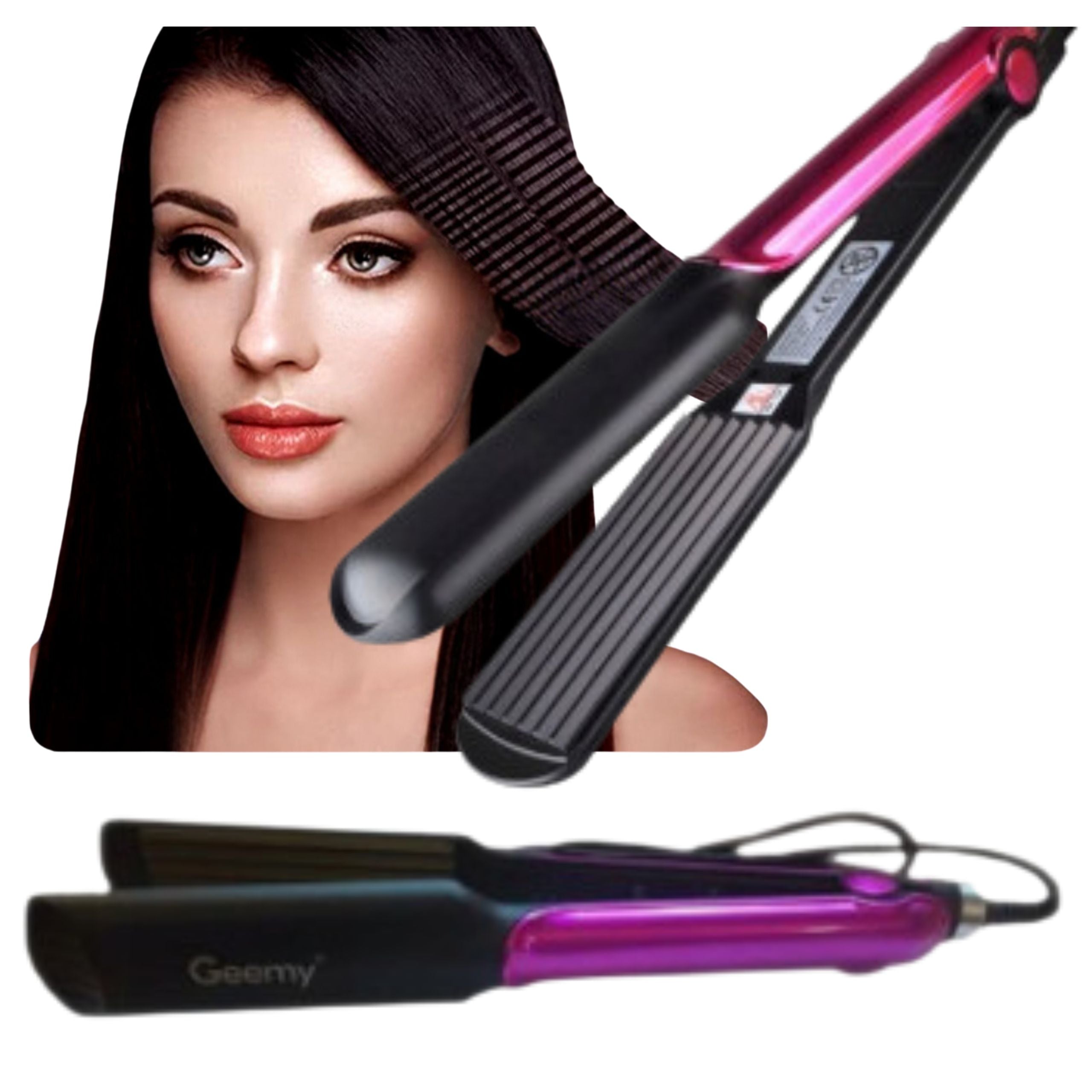 HAIR CRIMPER CERAMIC PRO IONIZATION WAVES CURLS LIGHT