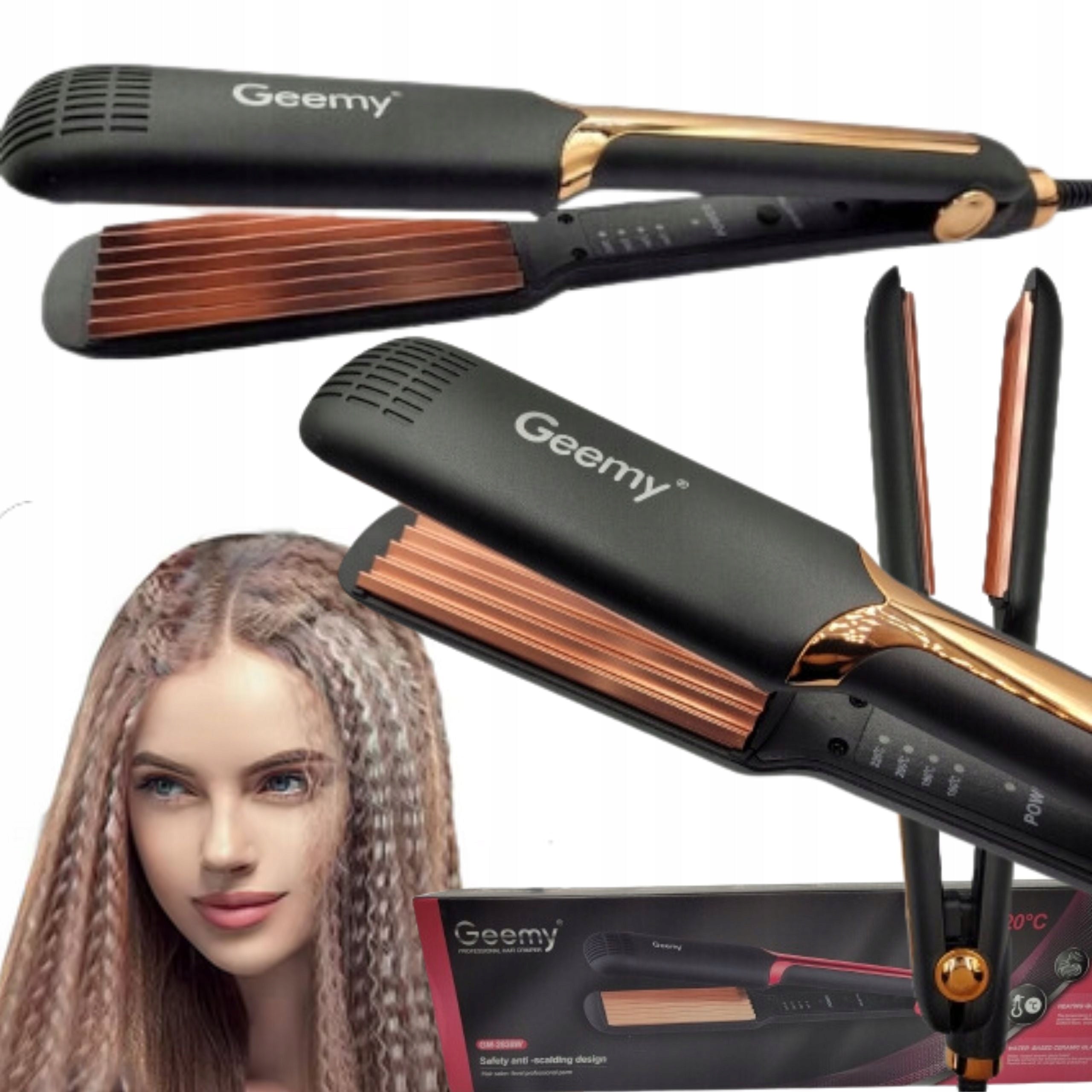 HAIR CRIMPER CERAMIC PRO IONIZATION WAVES GEEMY LIGHT EAN (GTIN) 5907068660335