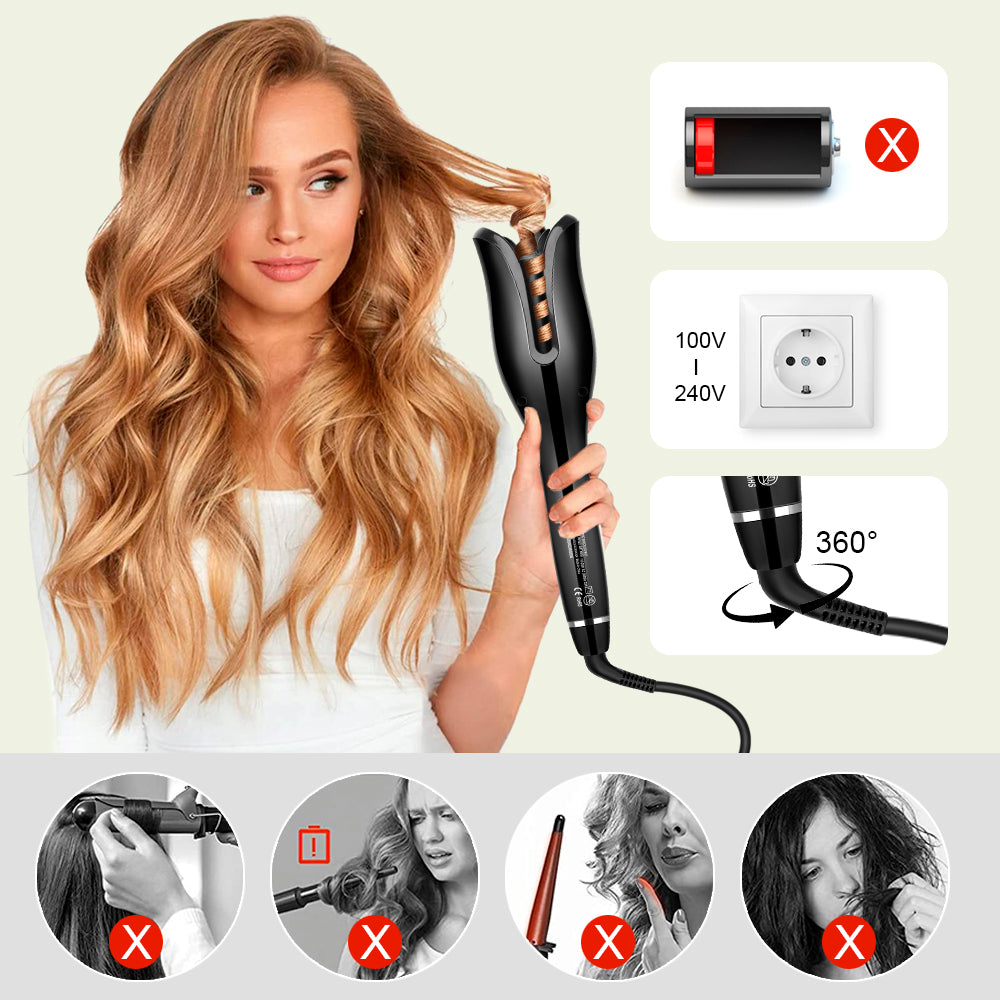HAIR CURLER AUTOMATIC ROTATING SPIN CURL CERAMIC LARGE CURLS Manufacturer code 2026-Homkel-4673