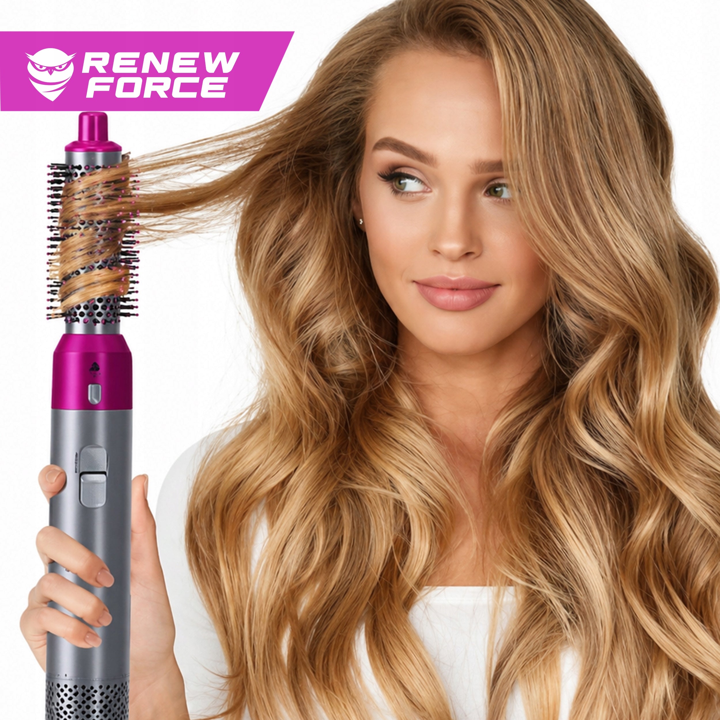 HAIR CURLER DRYER WITH STYLER BRUSH MULTIFUNCTIONAL IONIZATION 5IN1 Packaging status original