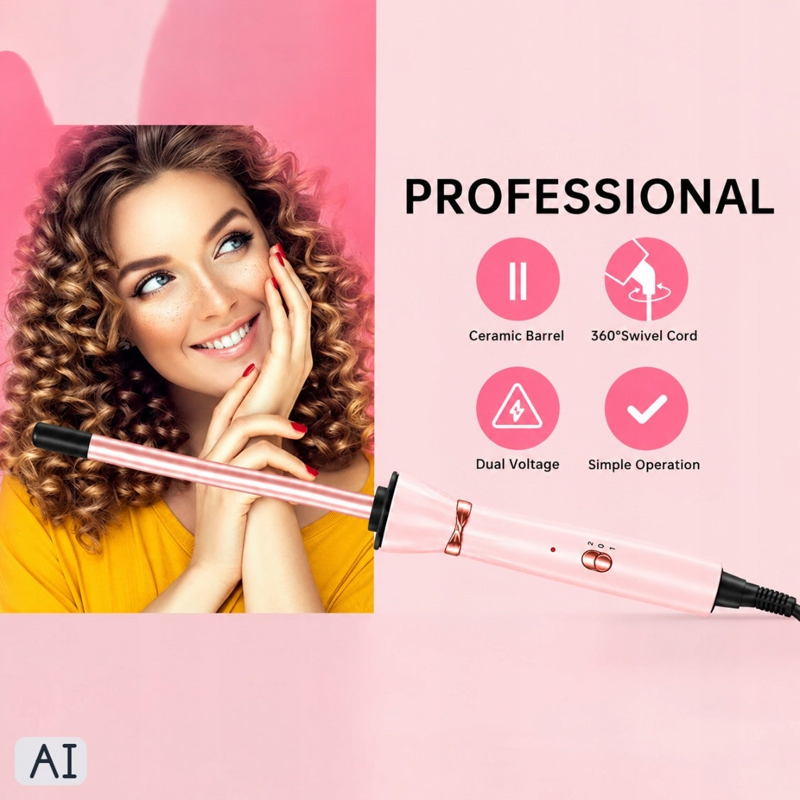 HAIR CURLER TRADITIONAL CERAMIC 19mm TEMPERATURE CONTROL 160W Manufacturer code 3831127645189