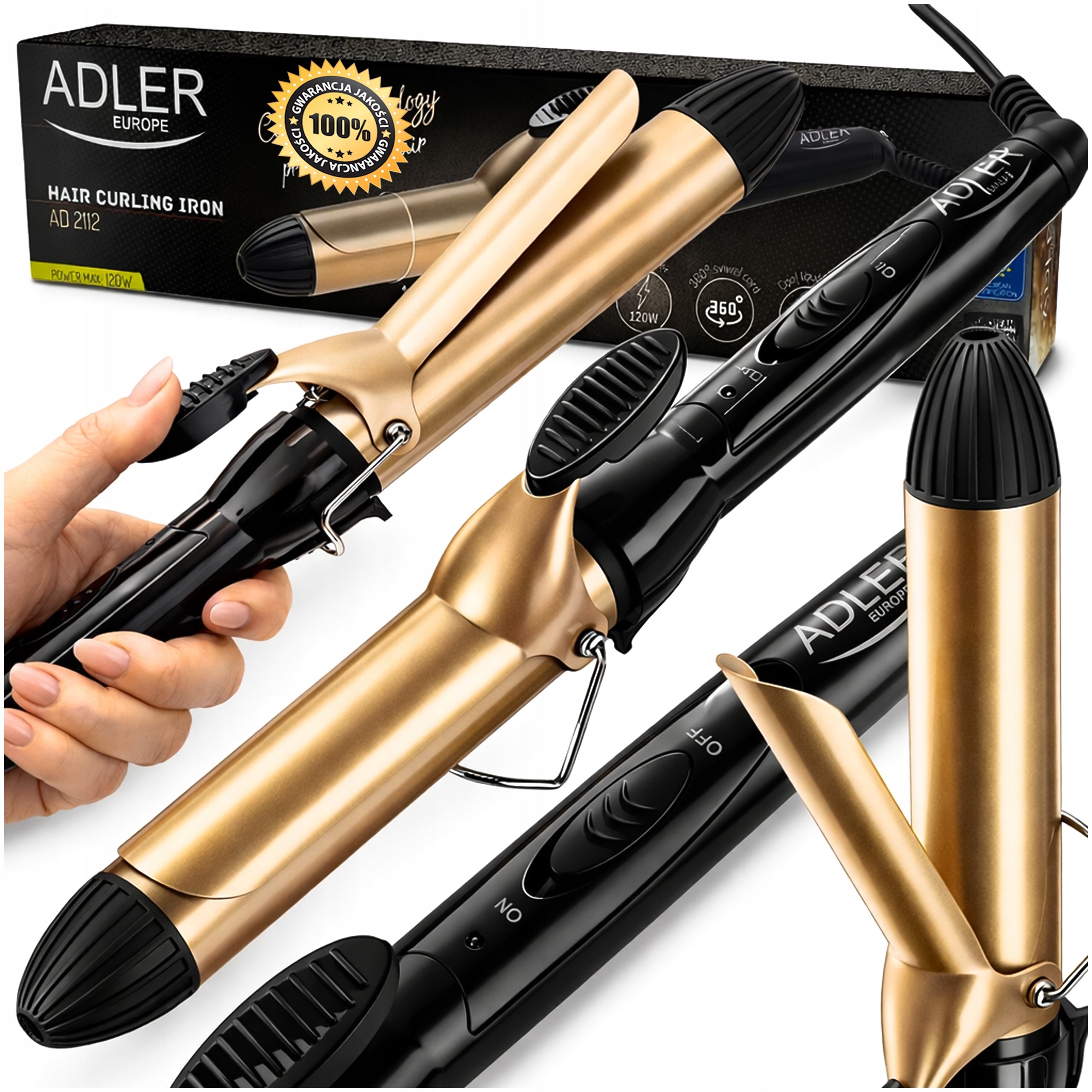 HAIR CURLER TRADITIONAL CONICAL CERAMIC FAST HEATING 32MM