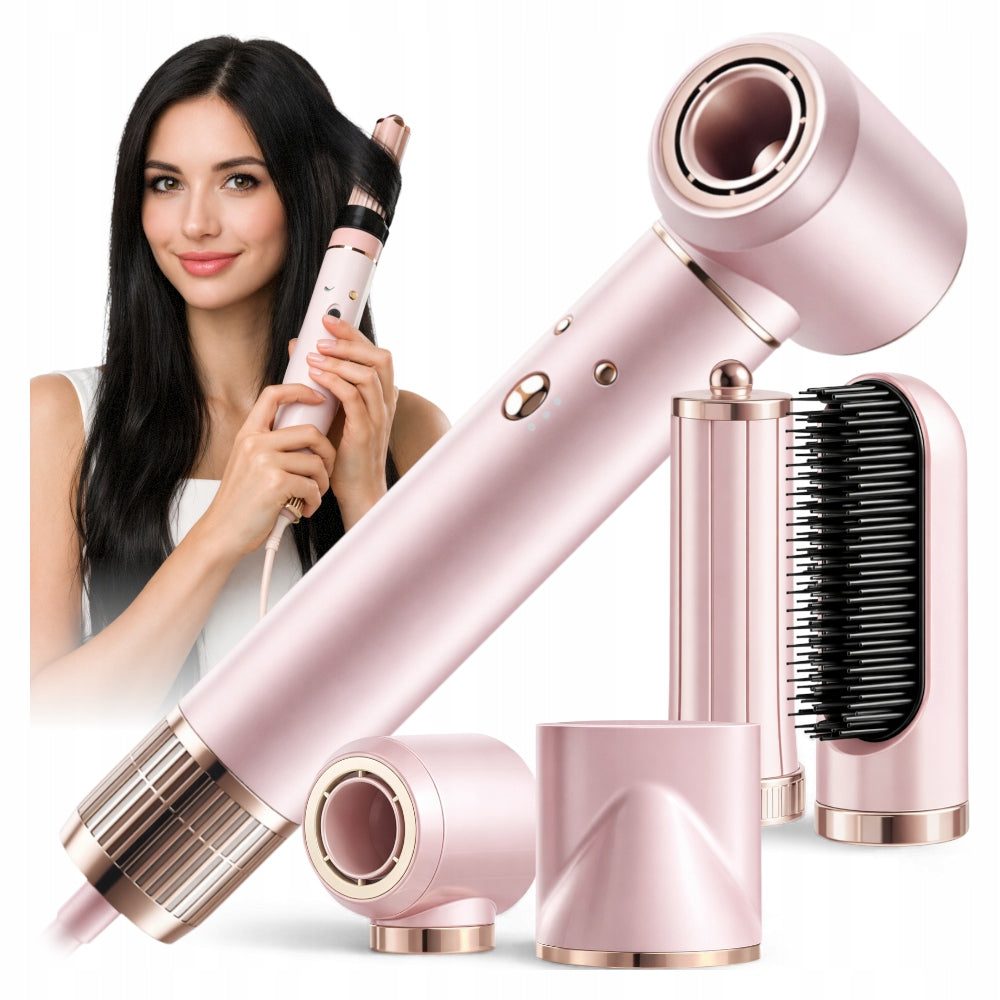 HAIR DRYER 5in1 MULTIFUNCTIONAL FOR CURLS IONIZATION 1300W PINK