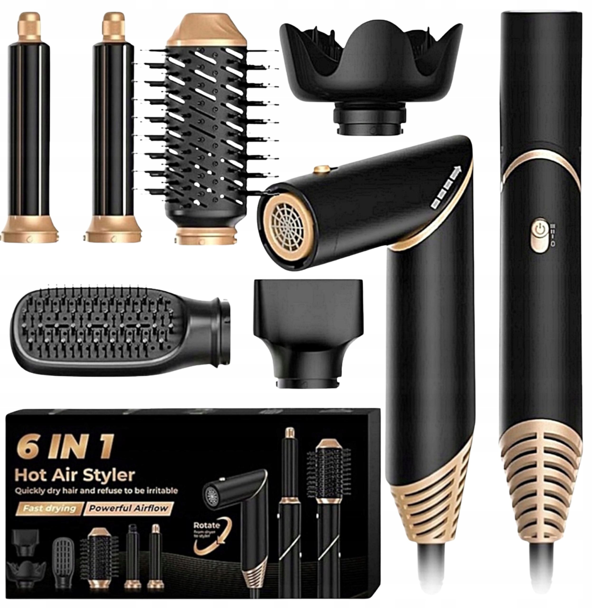 HAIR DRYER 6IN1 CURLER HAIR STYLING BRUSH | STRONG 1000W