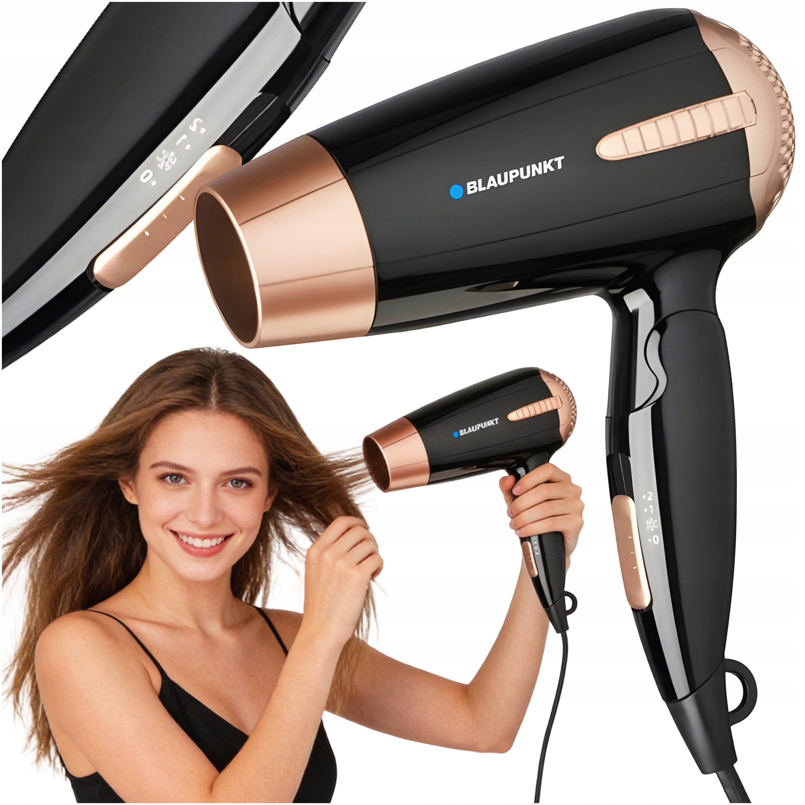 HAIR DRYER BLACK GOLD TEMPERATURE CONTROL BLAUPUNKT HDD301BK