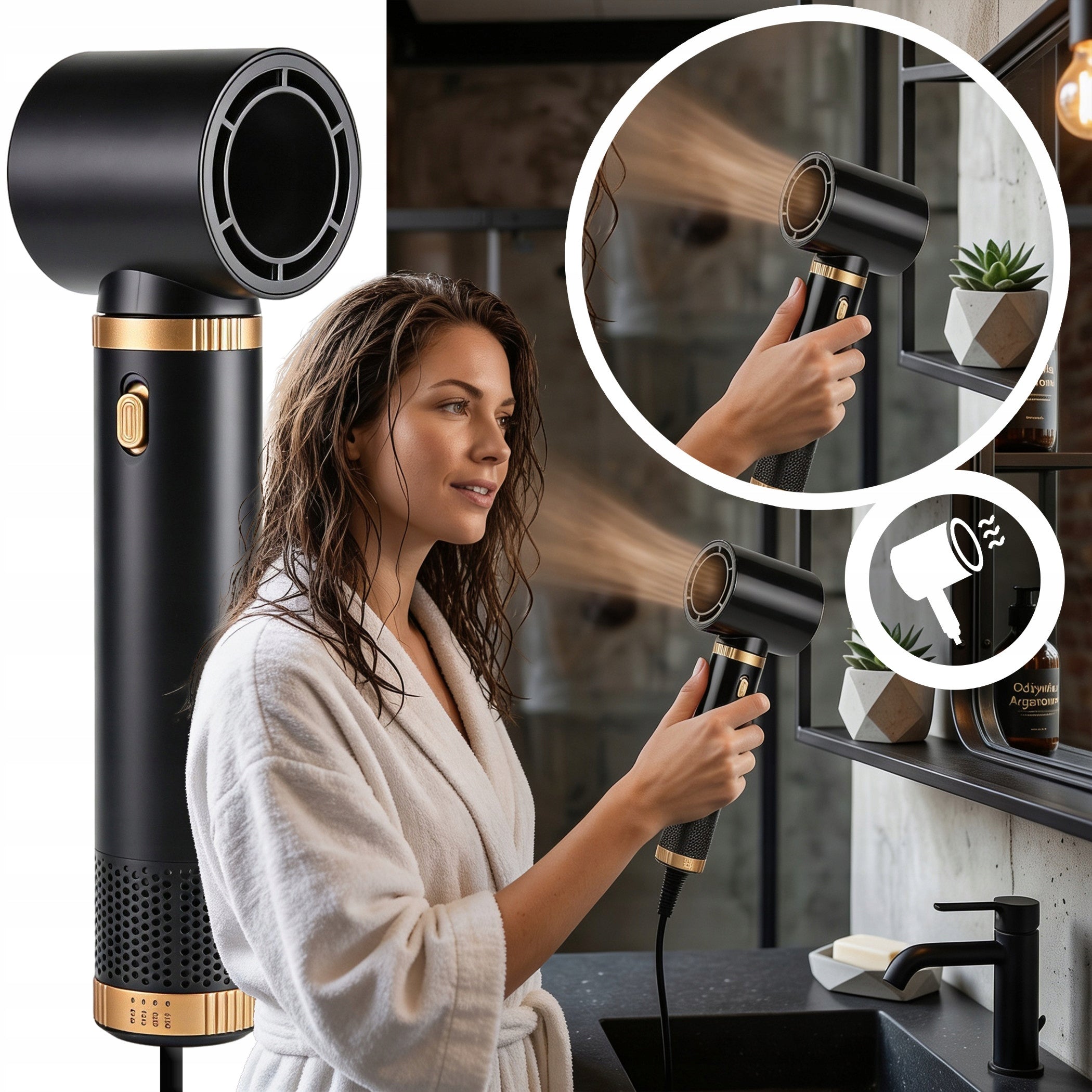 HAIR DRYER BRUSH CURLER STRAIGHTENER 900W MULTIFUNCTIONAL 5in1 Brand RETOO