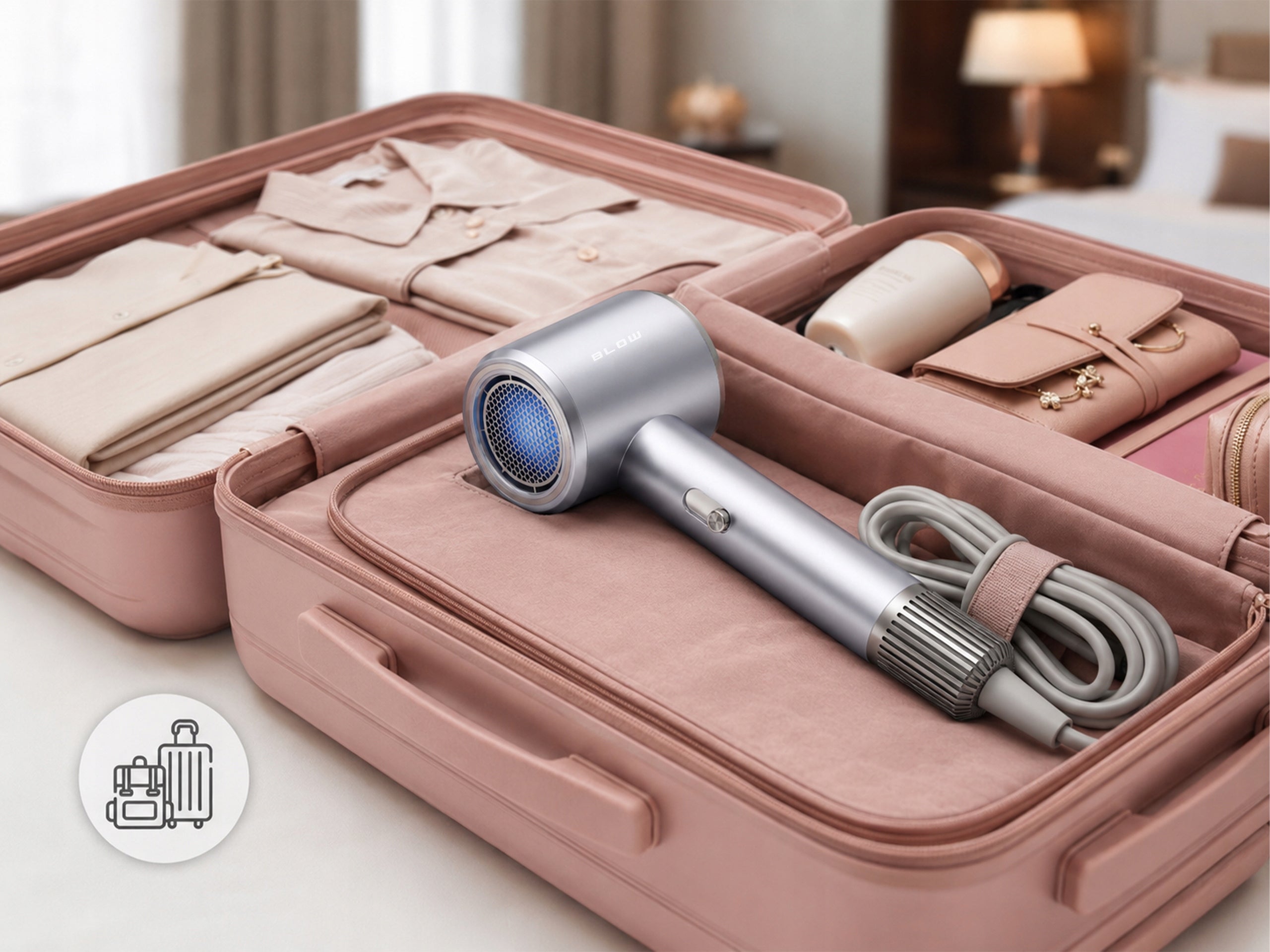 HAIR DRYER COLD AIR STRONG TURBO LIGHT SMALL PROFESSIONAL 1800W Packaging status original