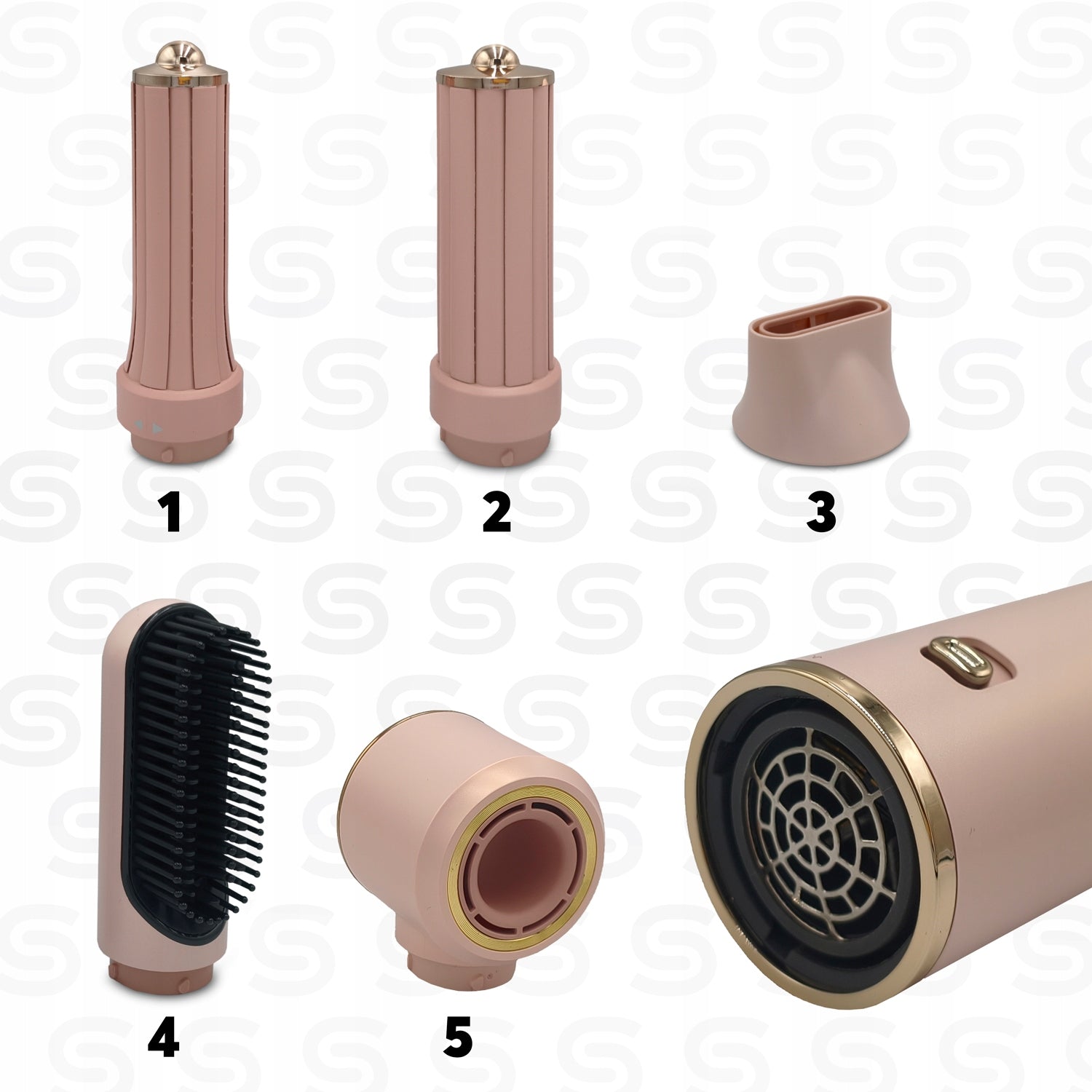 HAIR DRYER HAIR CURLER MULTI-FUNCTION ROTARY IONIZATION 5IN1SET STRONG Manufacturer code 05HD4
