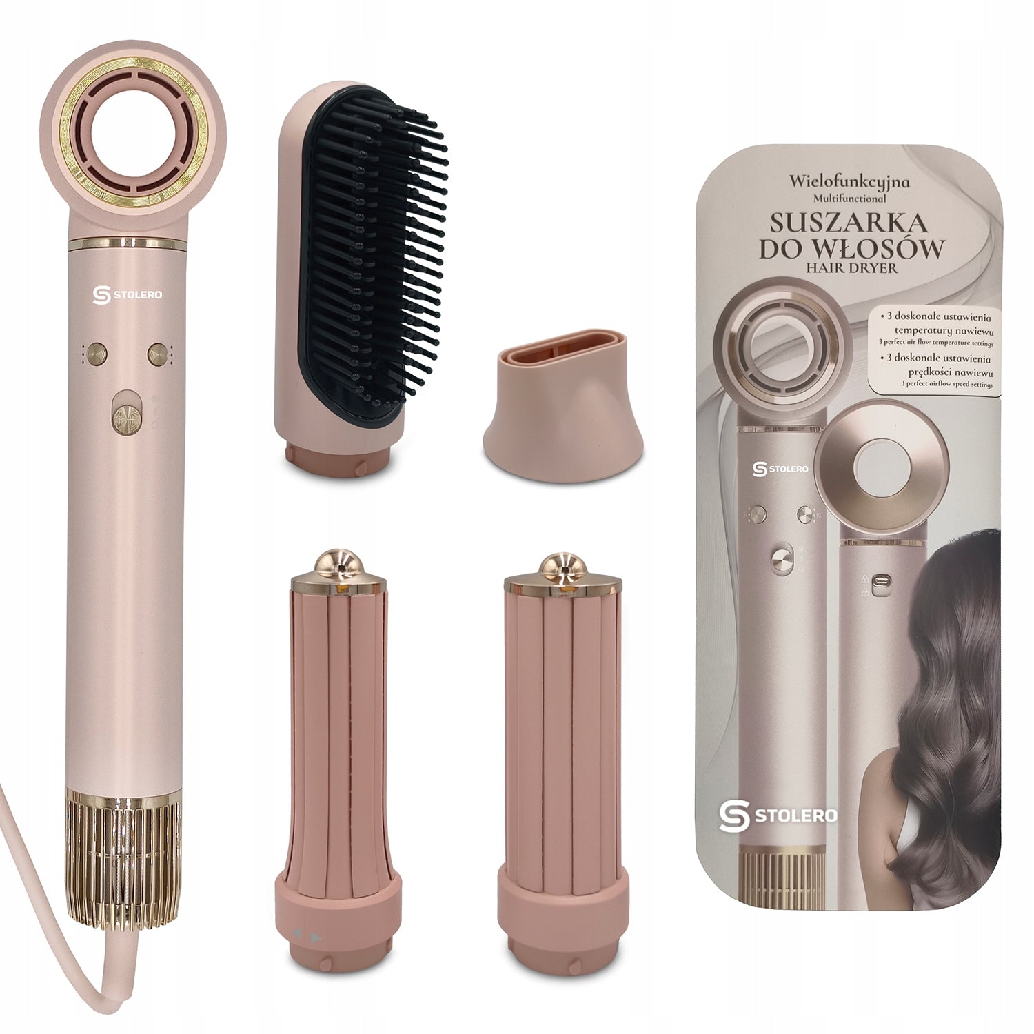 HAIR DRYER HAIR CURLER MULTI-FUNCTION ROTARY IONIZATION 5IN1SET STRONG