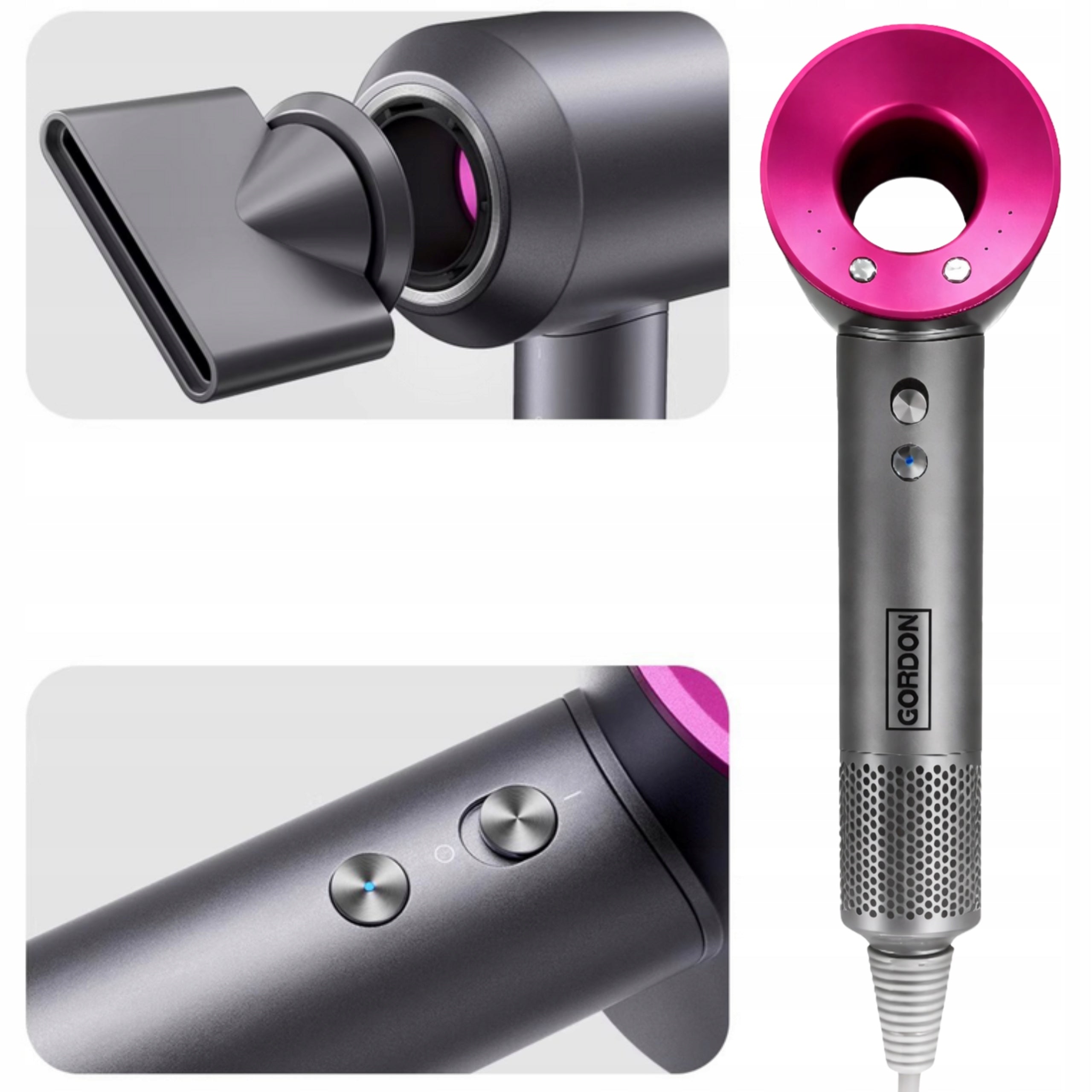 HAIR DRYER PROFESSIONAL 6-IN-1 1600 W IONIZATION DIFFUSER SILVER Packaging status original