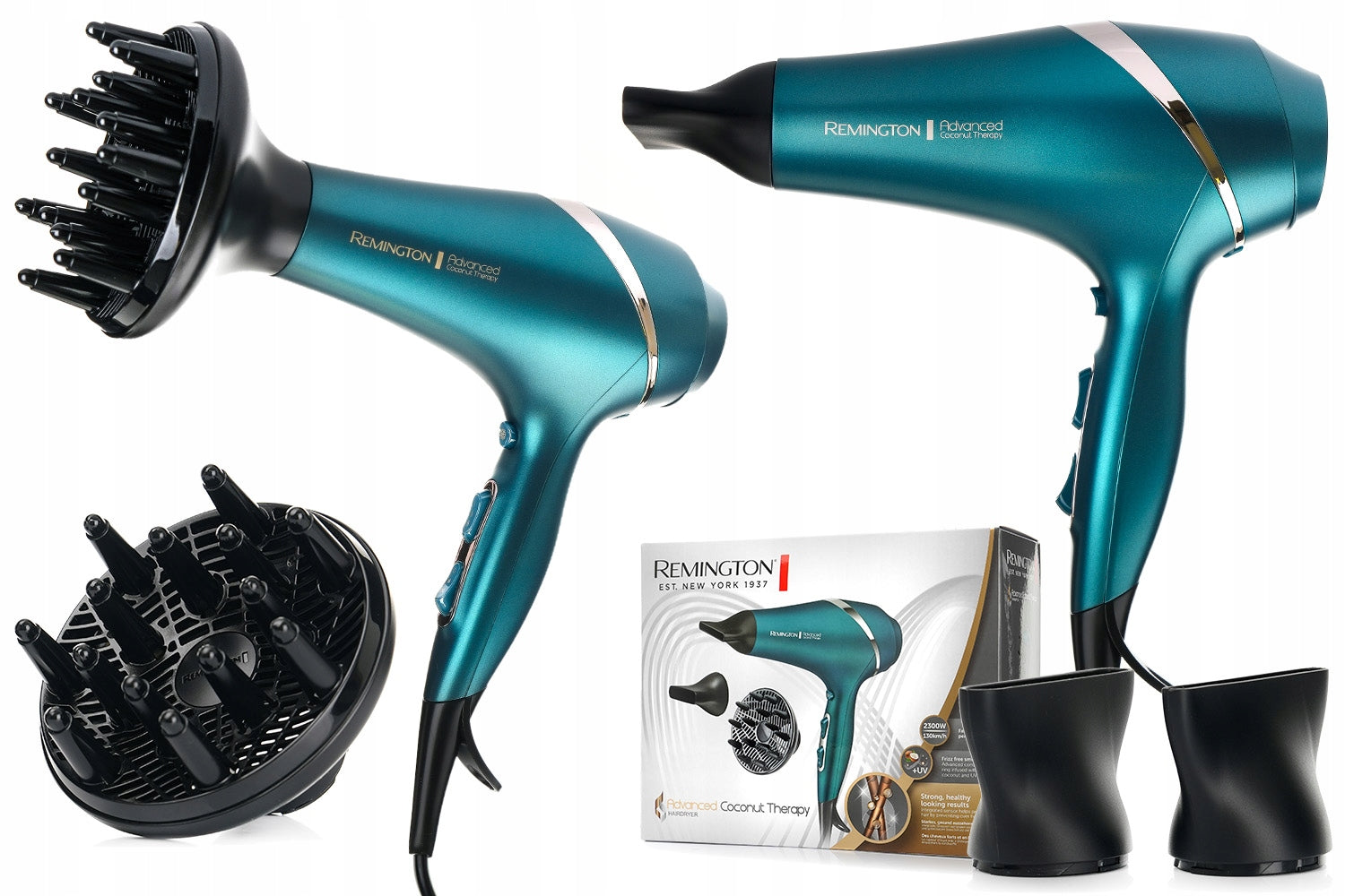 HAIR DRYER REMINGTON WITH UV IONIZATION + DIFFUSER SENSOR MOTOR AC2300W Packaging status original