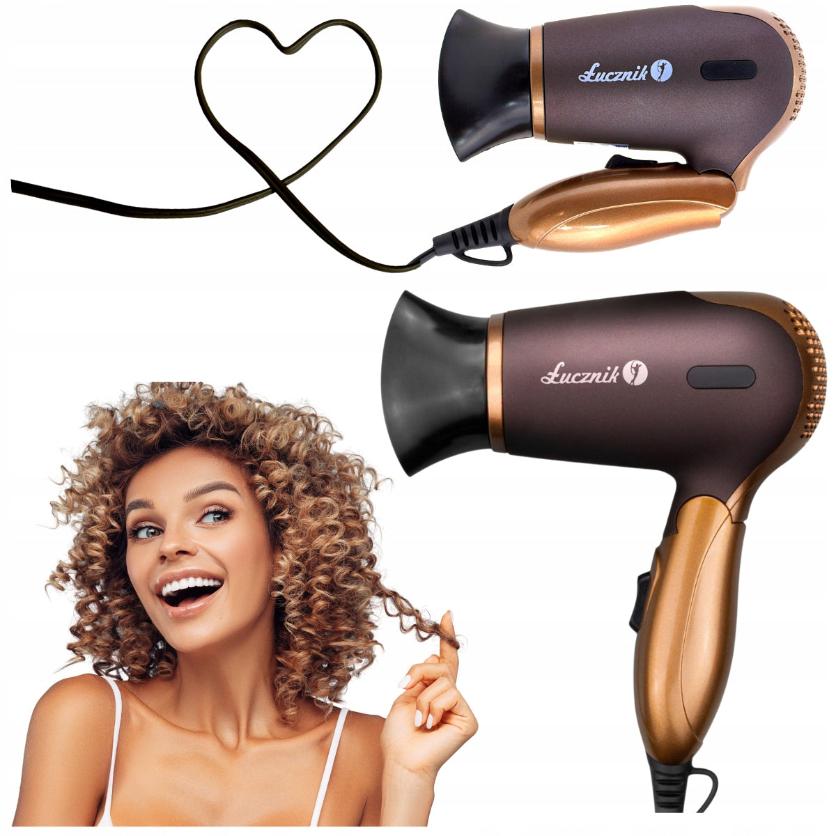 HAIR DRYER SMALL FOLDING LIGHTWEIGHT TRAVEL STRONG 1200W