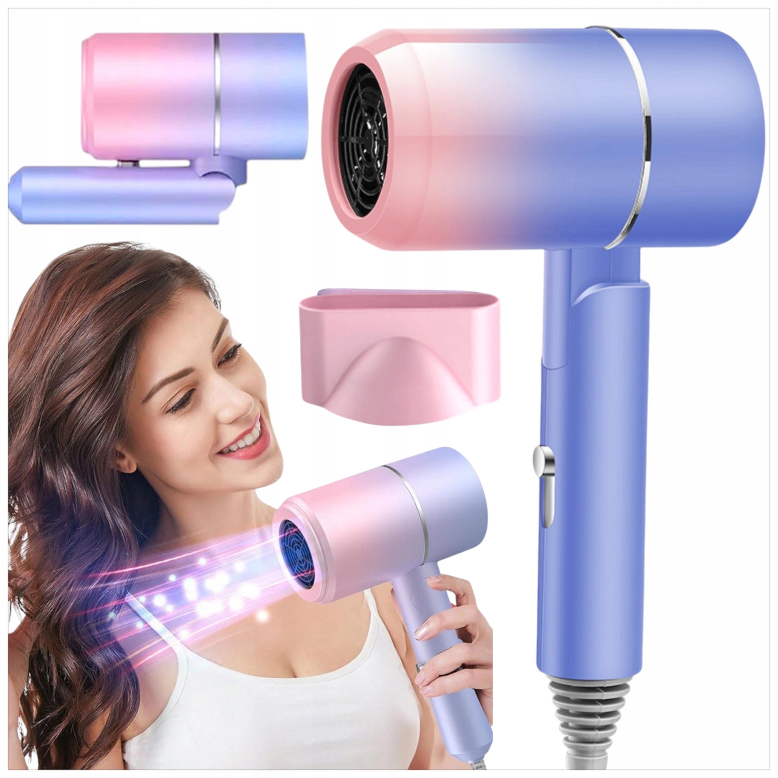 HAIR DRYER STRONG 2000W FOLDING LIGHTWEIGHT FOR HOLIDAY BAG OVERLAY