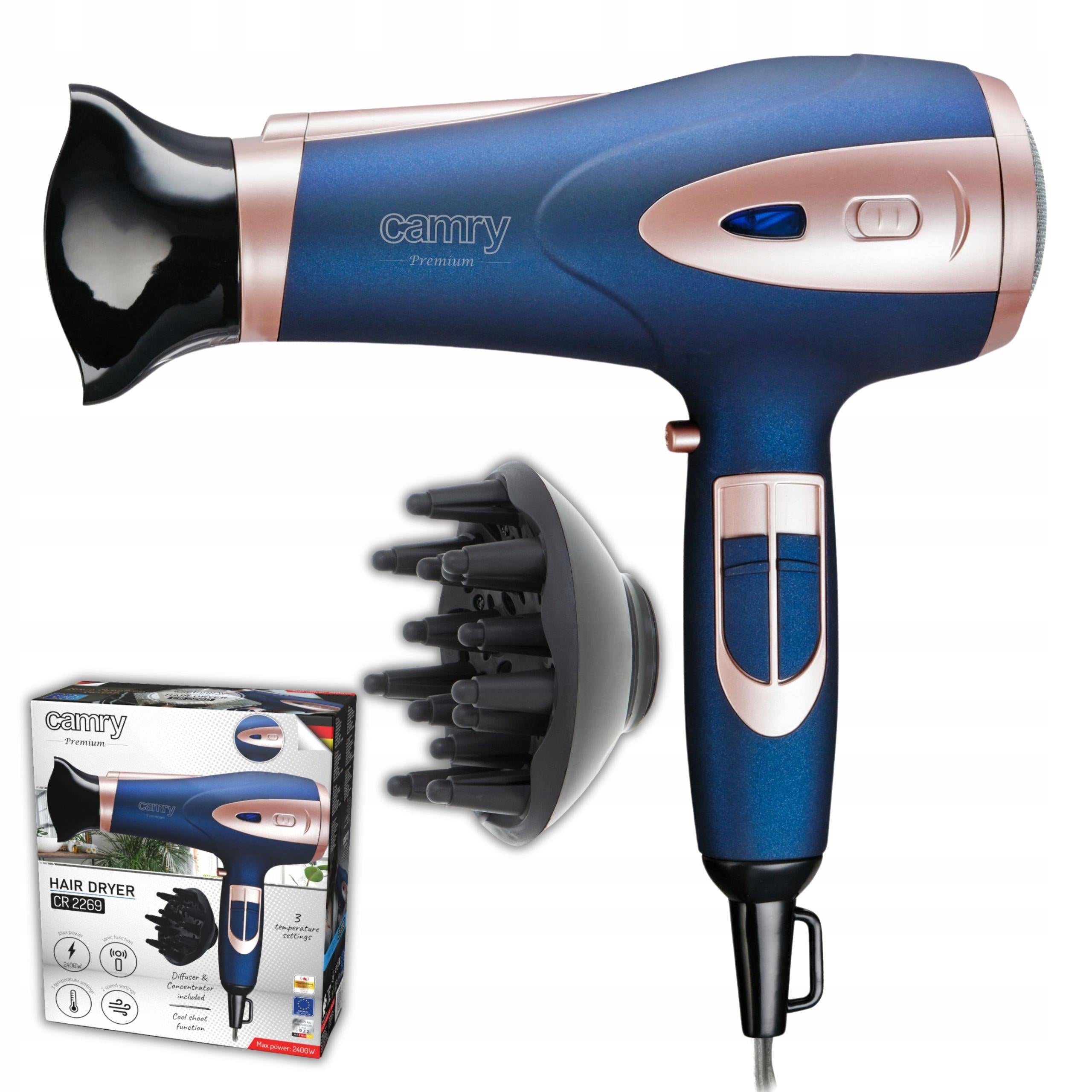 HAIR DRYER WITH IONIZATION 2400W Cold Air + Concentrator & Diffuser
