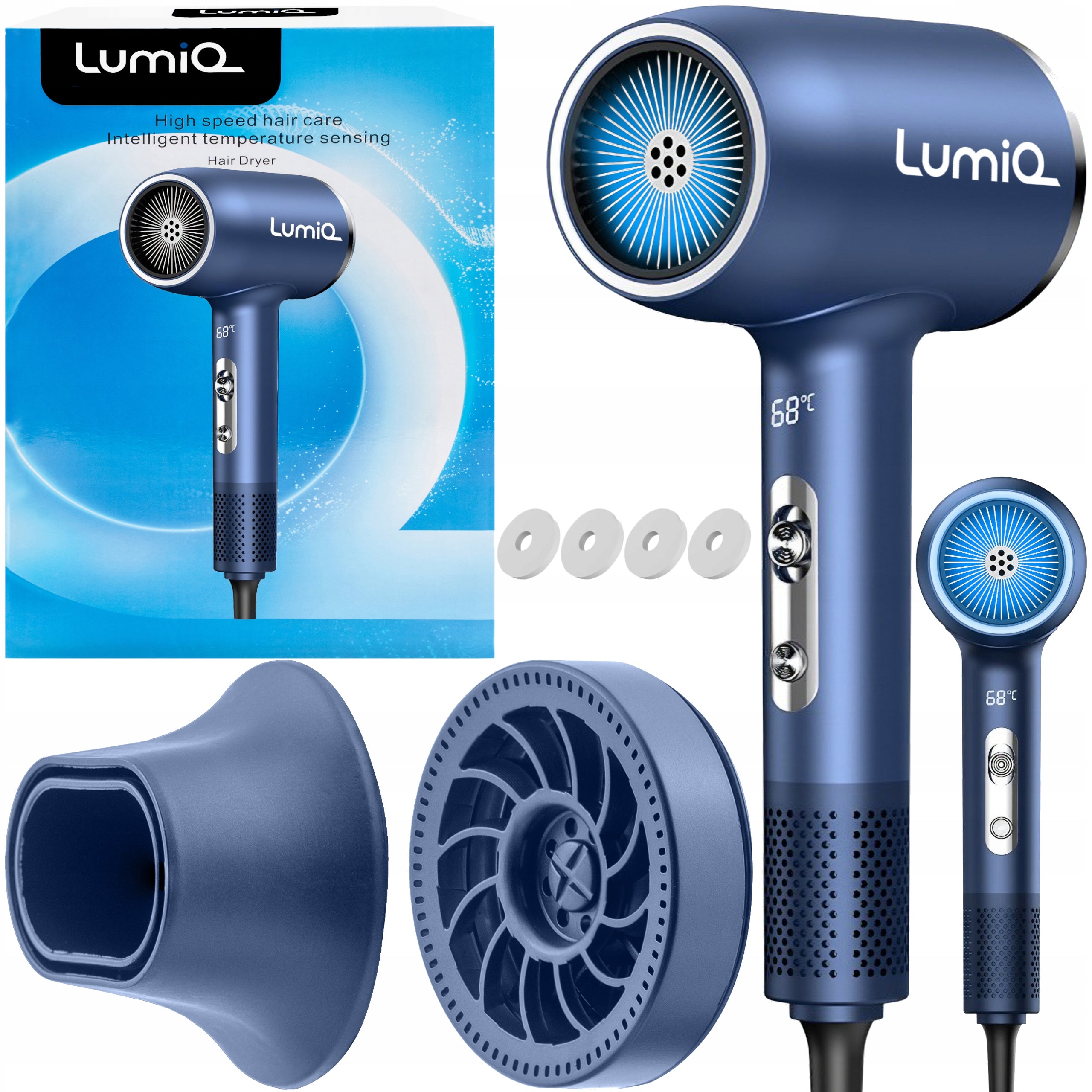HAIR DRYER with Ionization POWERFUL Concentrator Cold Breathing TURBO MODE