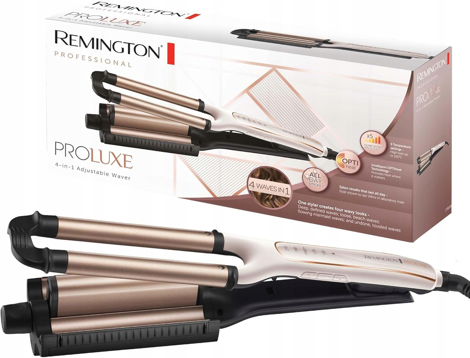 HAIR INVERTER REMINGTON CI91AW PROLUXE THERMOLOCKS 4in1 OptiHeat 4 WAVES Manufacturer code FALOWNICA DO WŁOSÓW 4 RODZAJE FAL
