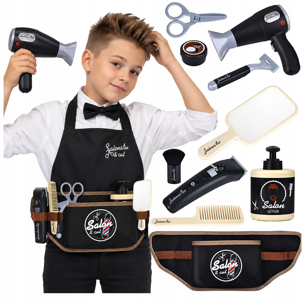 HAIR SALON BARBER FOR CHILDREN DRYER RAZOR SOUND LIGHT 10IN1
