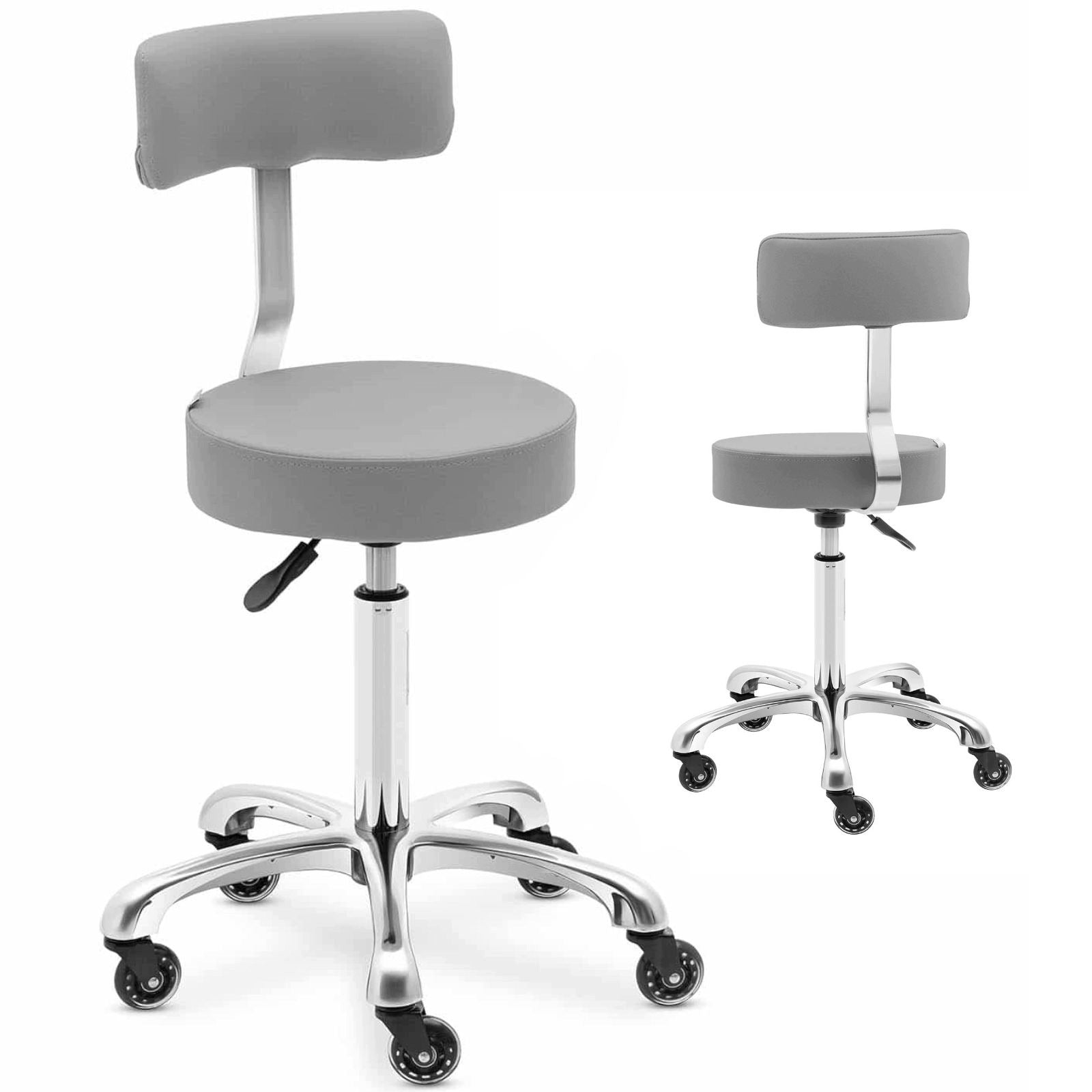 HAIR SALON CHAIR WITH BACKREST DARK GREY ADJUSTABLE 54-72 CM